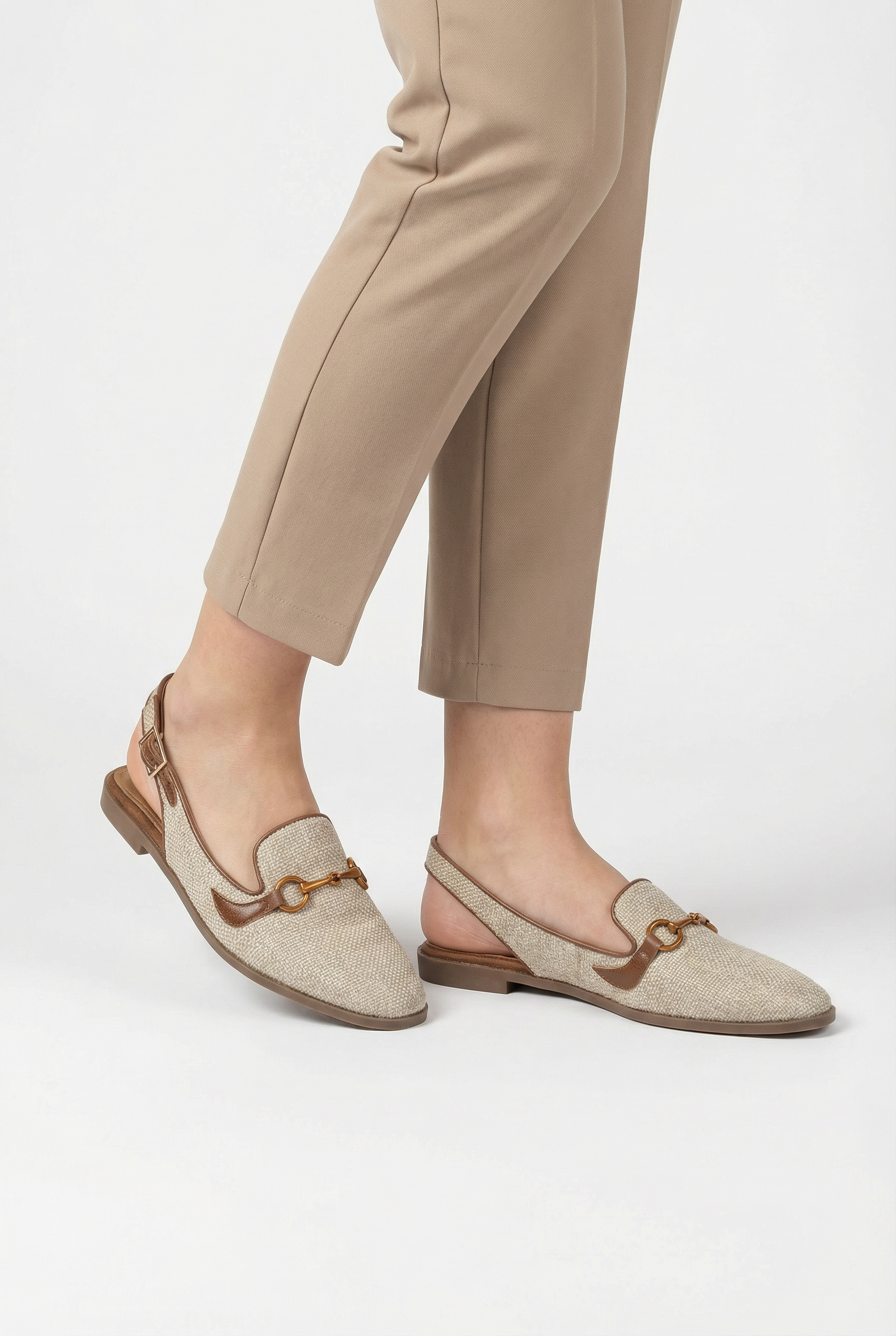 Mujer Zapatos Planos Cuña Antideslizante Punta Cerrada Correa Ajustable 4
