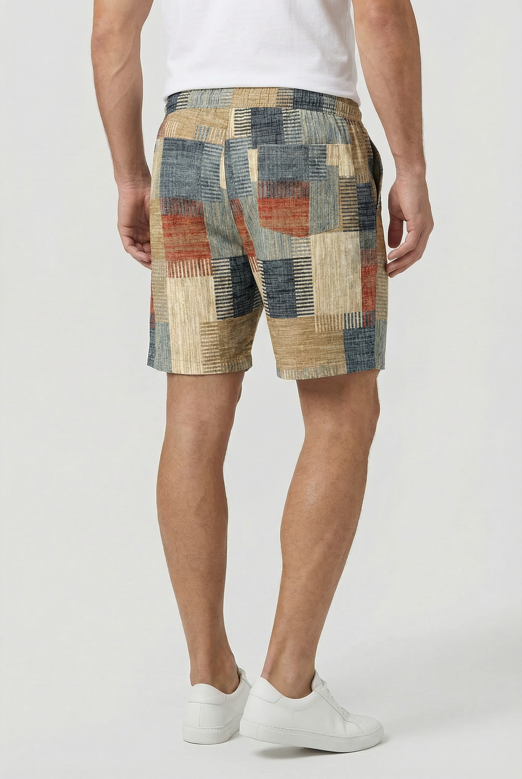 Pantalones Cortos Hombre Poliéster A Cuadros Cintura Elástica Actividades Acuáticas 3