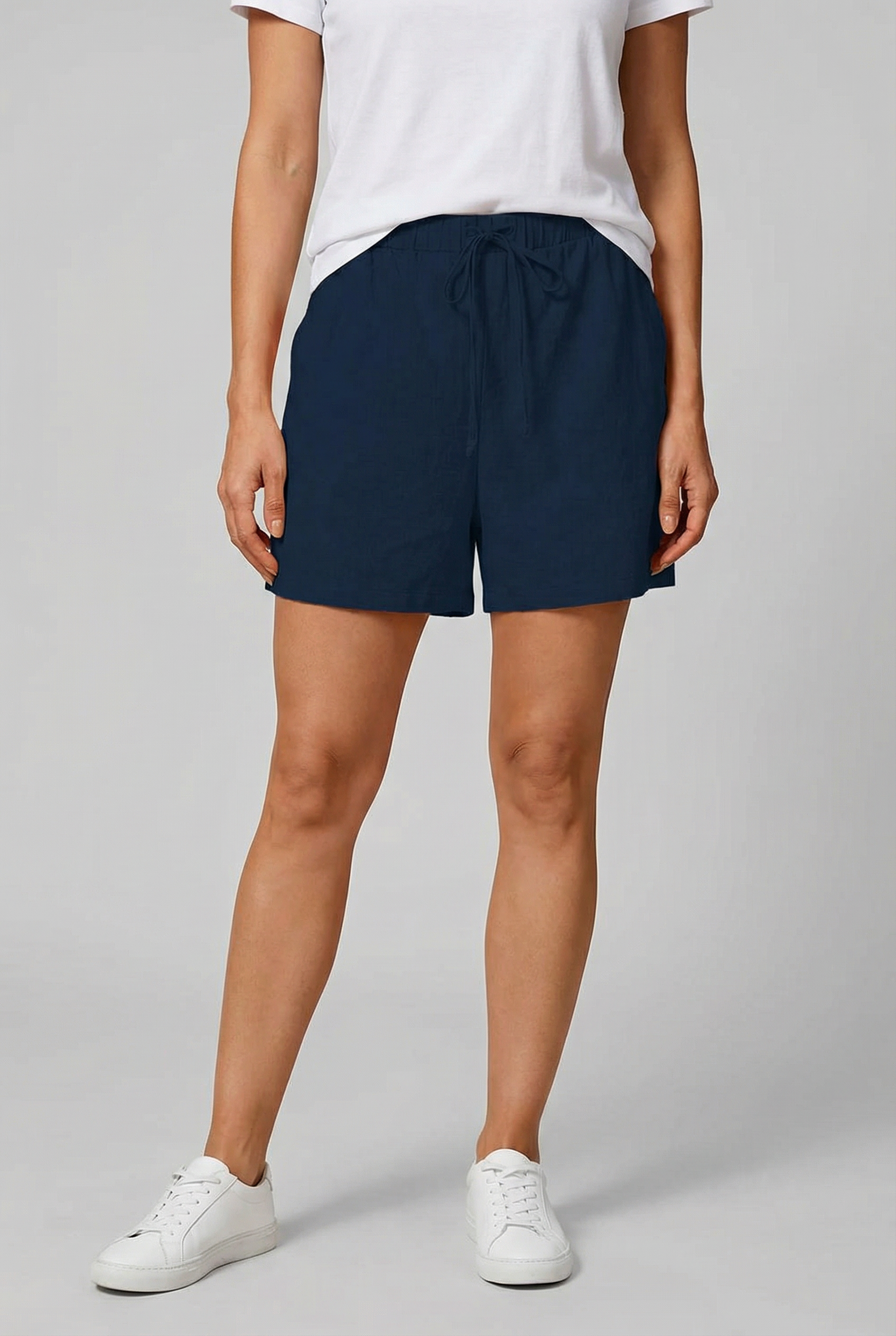 Pantalones Cortos Mujer Algodón y Lino Corte Holgado para Actividades de Verano 6