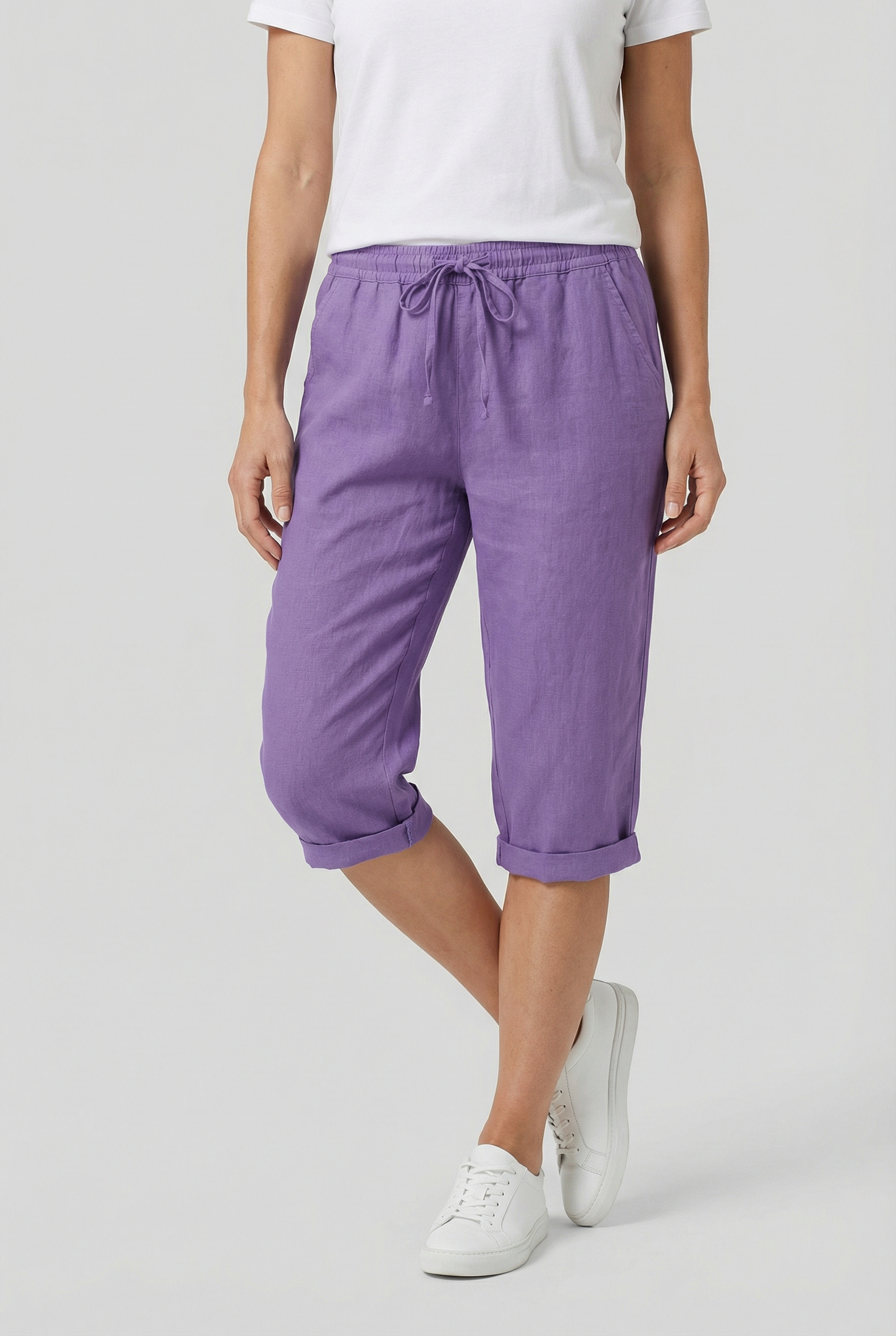 Pantalones Cortos Mujer Poliéster Transpirable con Bolsillos para Verano 12