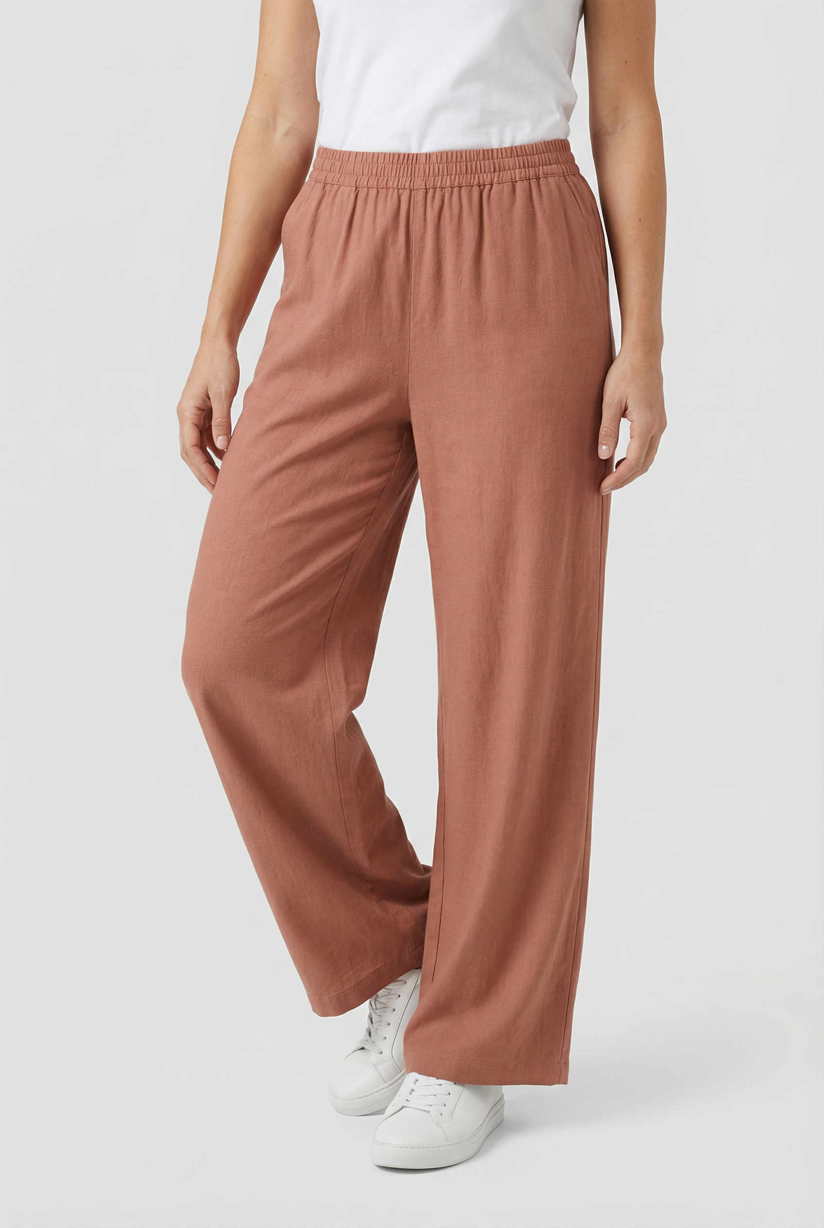 Pantalones De Mujer Palazzo Mezcla De Poliéster Cintura Alta Ajuste Cómodo 0