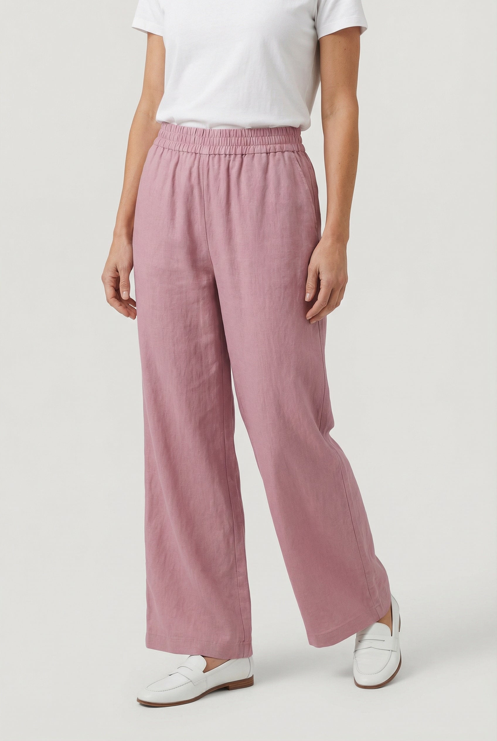 Pantalones De Mujer Palazzo Mezcla De Poliéster Cintura Alta Ajuste Cómodo 10