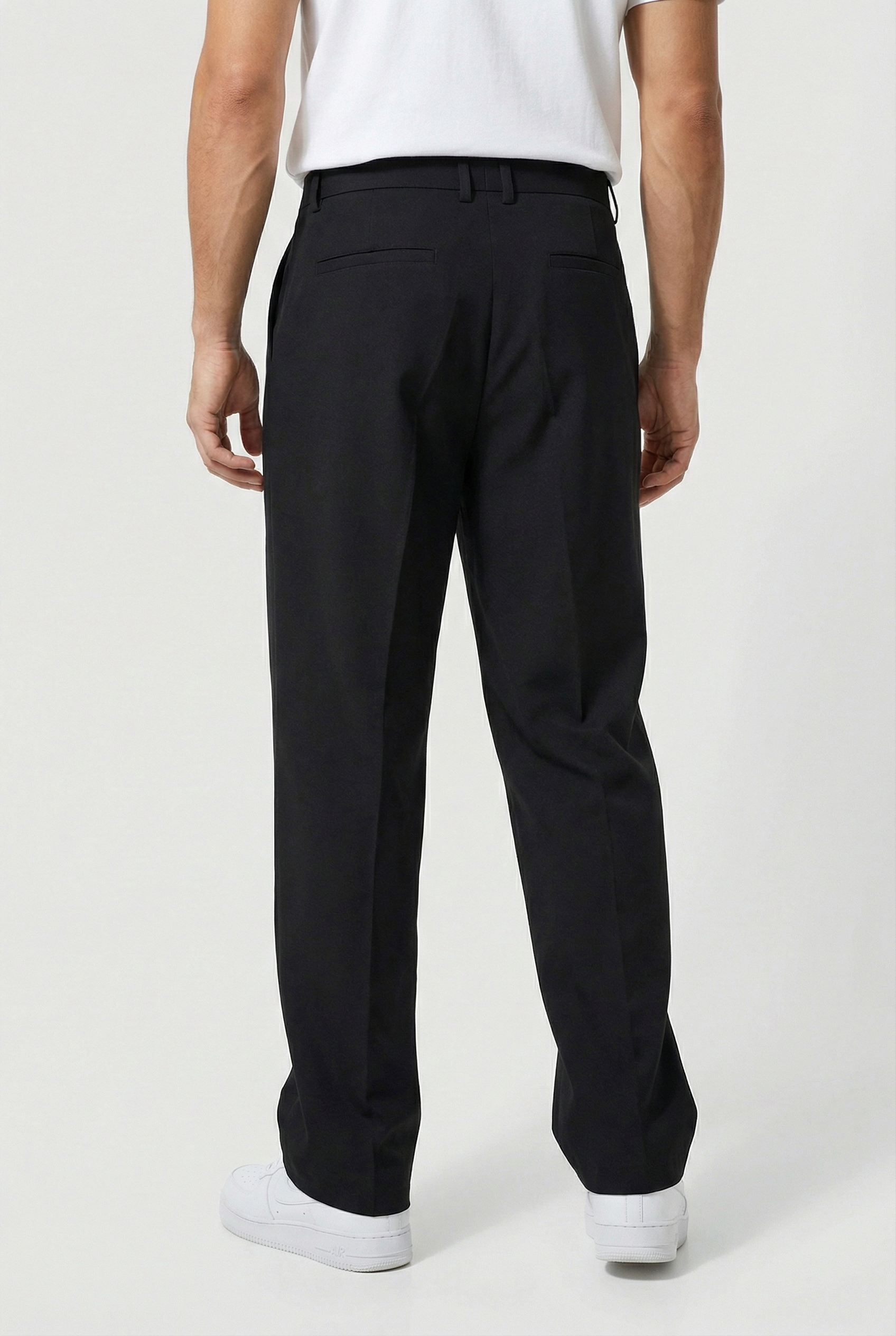 Pantalones Hombre Ajustados Tela Suave Cierre Botón y Trabillas para Cinturón 3