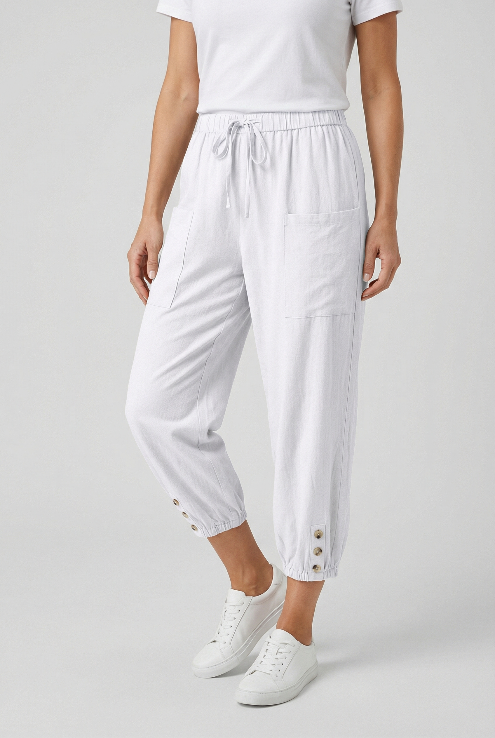 Pantalones Mujer Algodón Elástico Cintura Alta Ajuste Favorable Casual/Formal 4