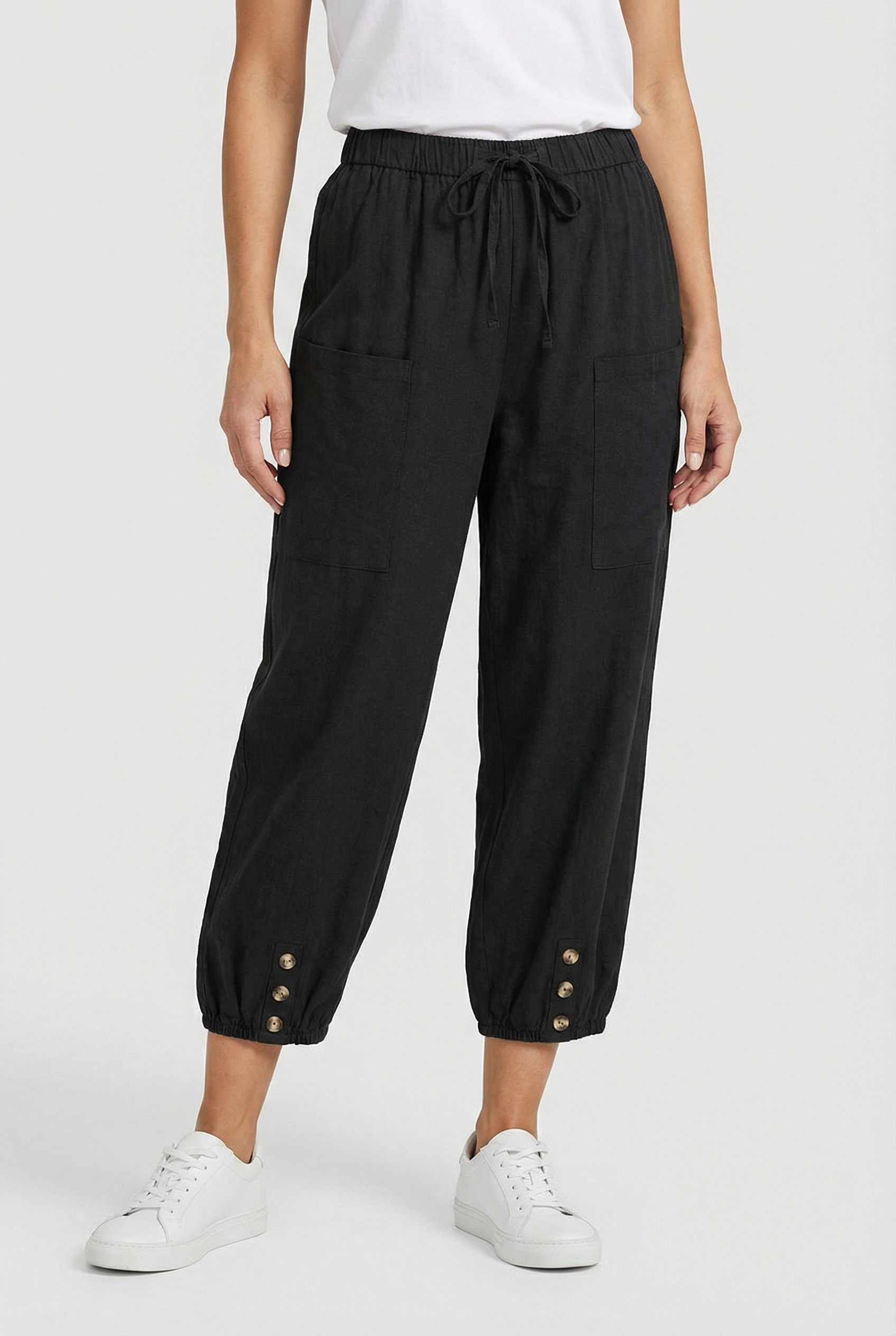 Pantalones Mujer Algodón Elástico Cintura Alta Ajuste Favorable Casual/Formal 7