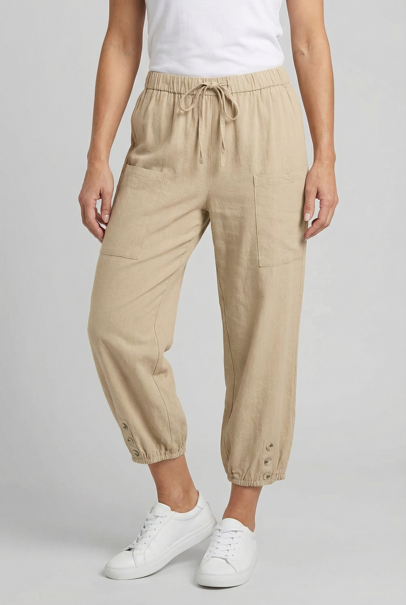 Pantalones Mujer Algodón Elástico Cintura Alta Ajuste Favorable Casual/Formal 8