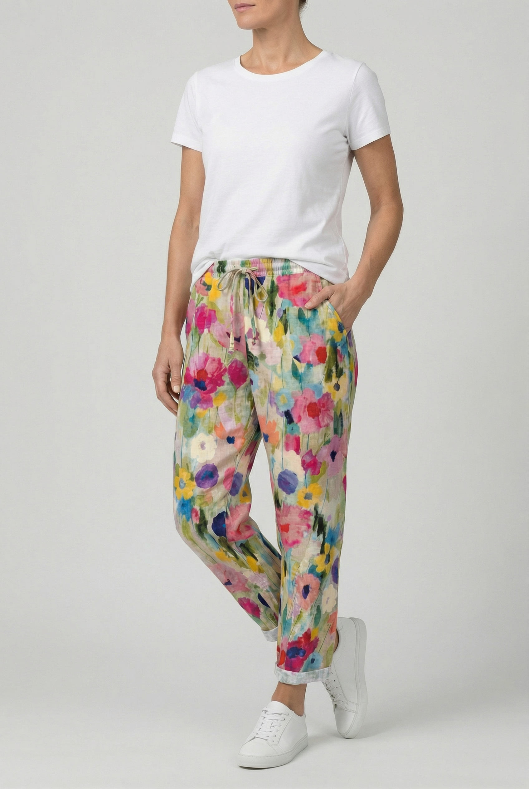 Pantalones Mujer Deportivos Algodón Cintura Elástica Ajustable Casual Coloridos 1