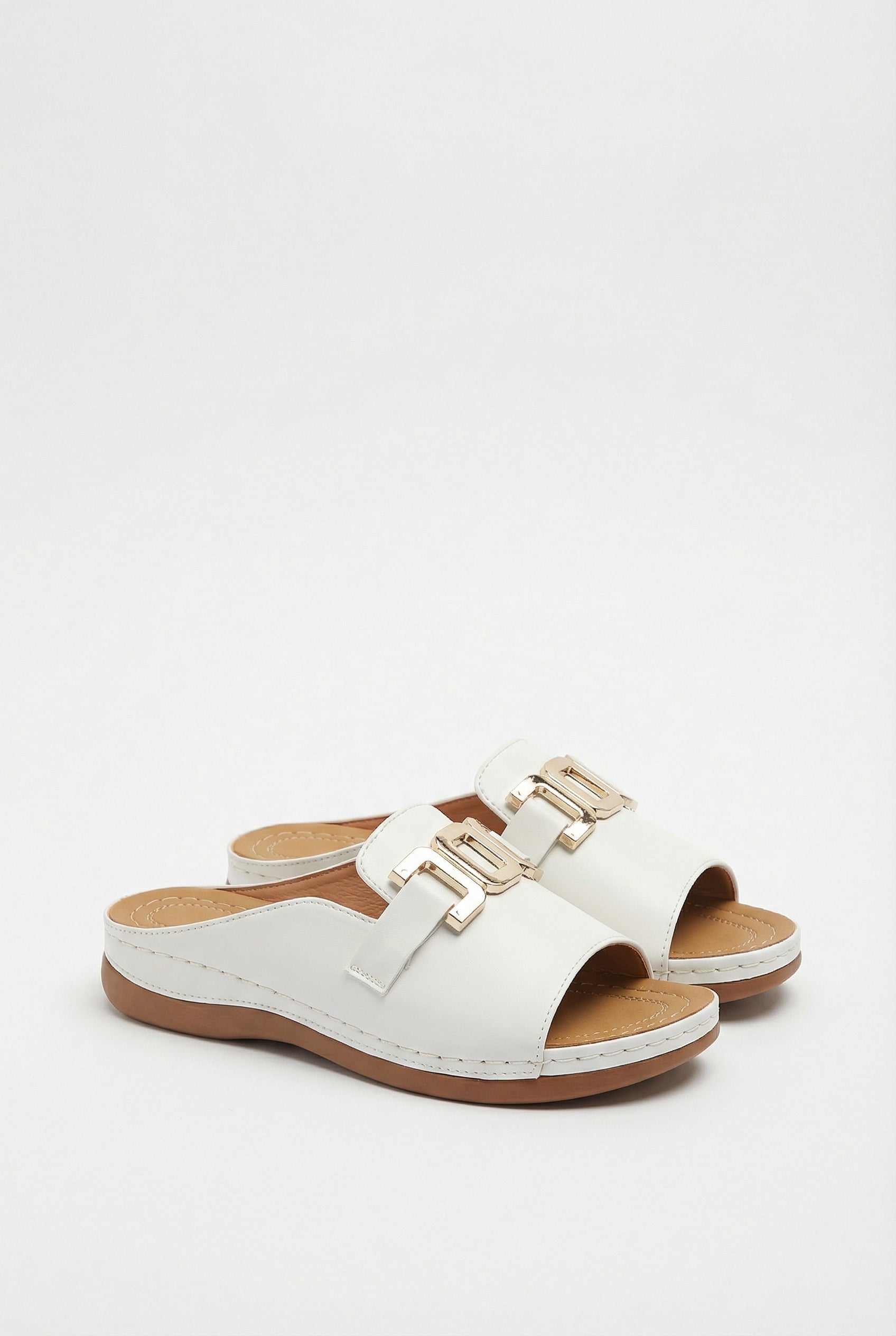 Sandalias Mujer PVC Punta Abierta Plantilla Acolchada Diseño Sin Cordones 0