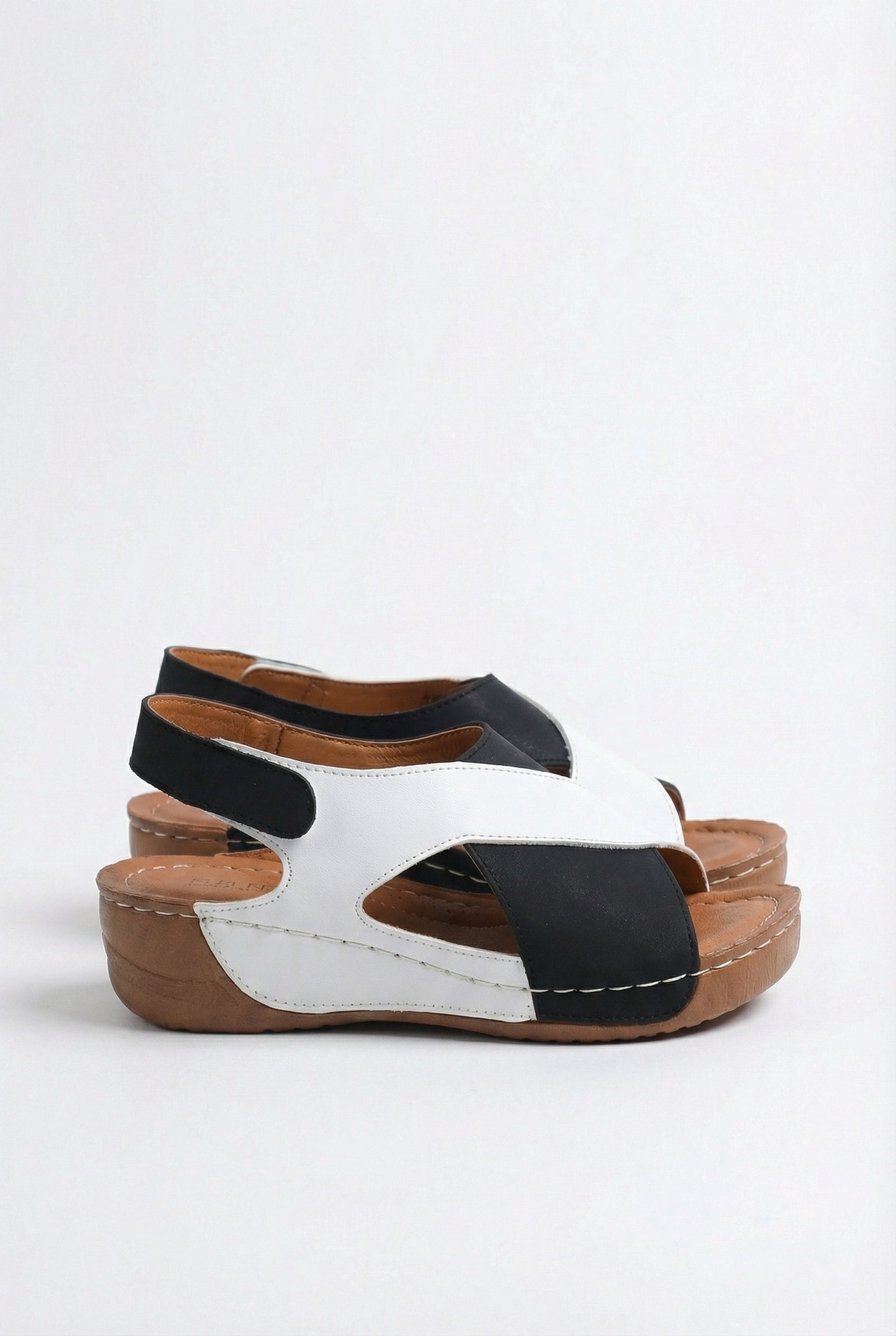 Sandalias Mujer Piel Vegana Punta Abierta Con Tira Ajustable Y Suela Absorbente 1