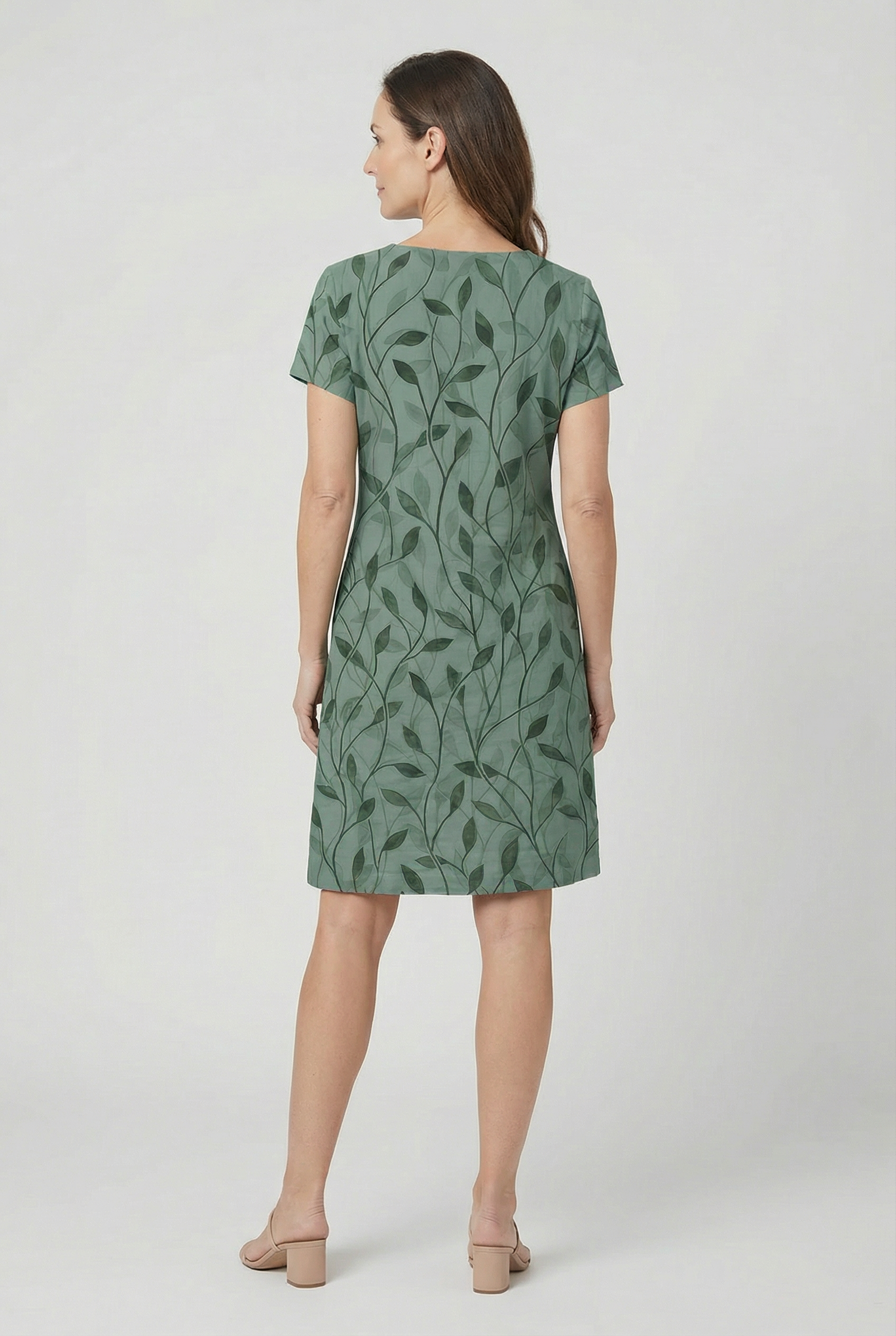 Vestido Casual Mujer Poliéster Estampado Escote en V Manga Corta 2