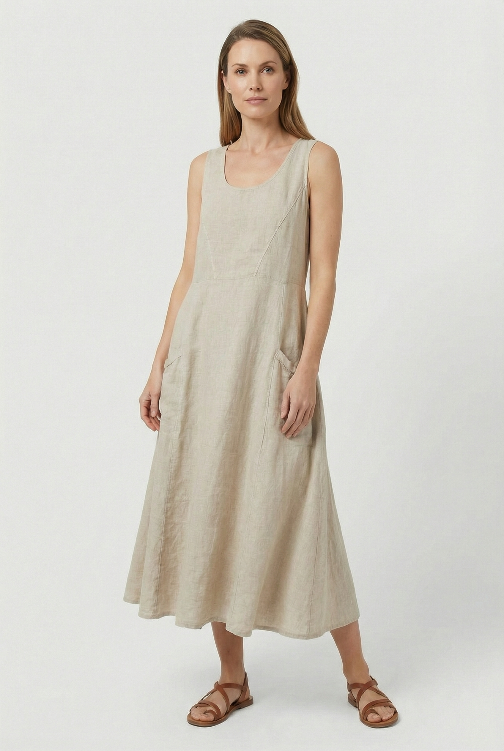 Vestido De Mujer Casual De Algodón Ligero Con Corte Fluido Ideal Para Verano 0
