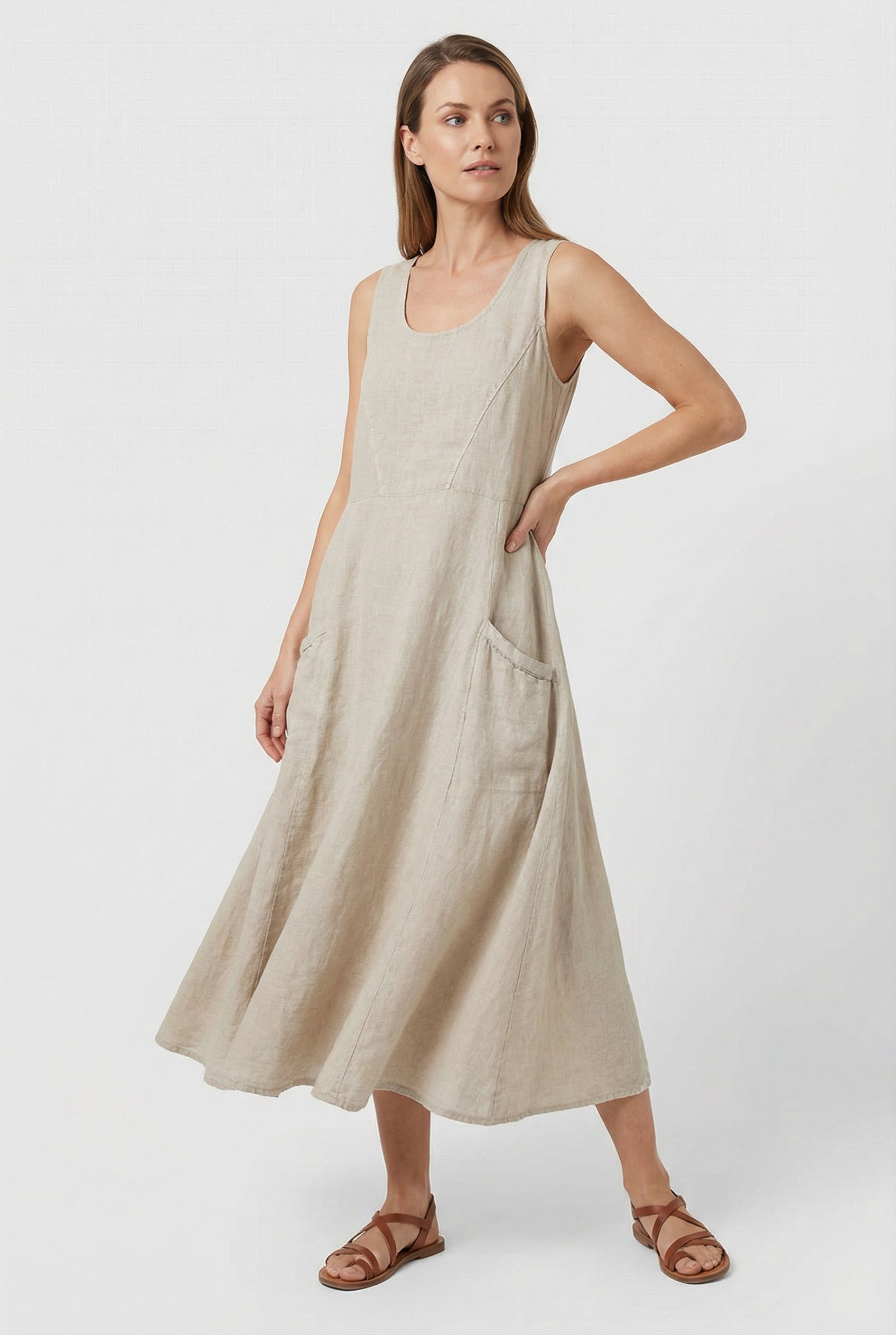Vestido De Mujer Casual De Algodón Ligero Con Corte Fluido Ideal Para Verano 1