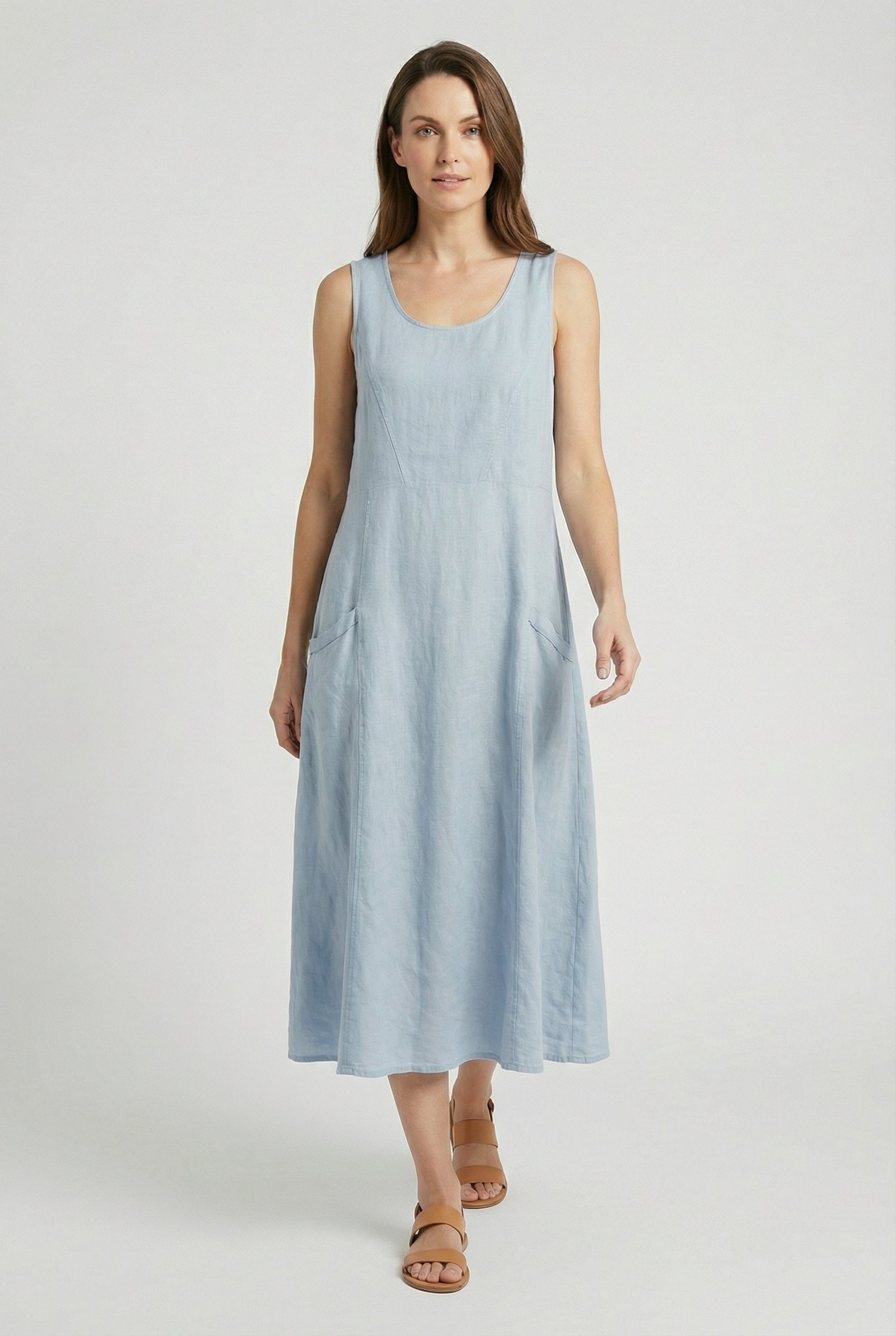 Vestido De Mujer Casual De Algodón Ligero Con Corte Fluido Ideal Para Verano 11