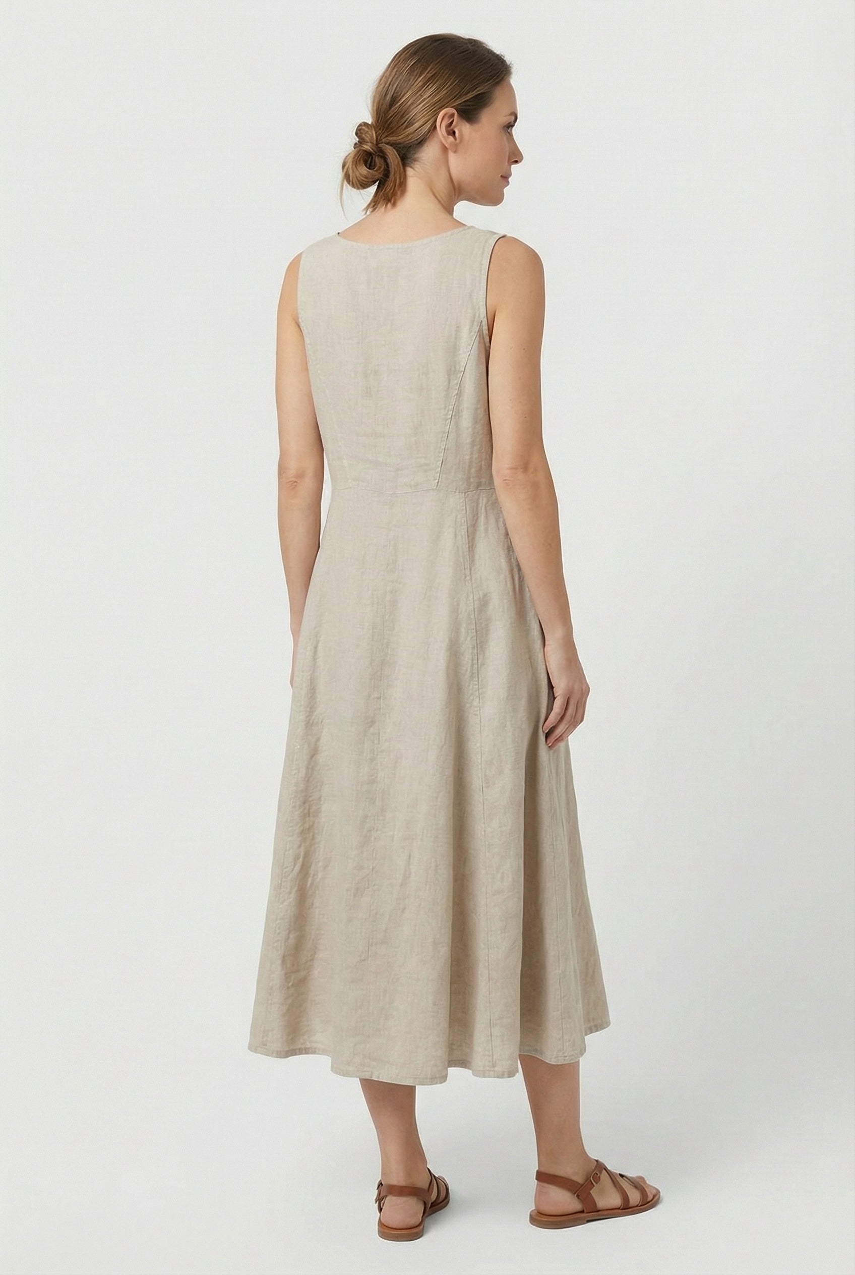 Vestido De Mujer Casual De Algodón Ligero Con Corte Fluido Ideal Para Verano 2