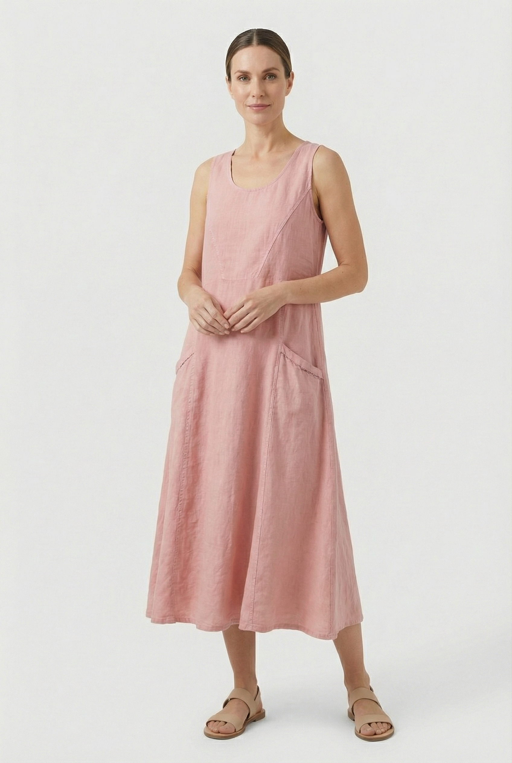 Vestido De Mujer Casual De Algodón Ligero Con Corte Fluido Ideal Para Verano 6