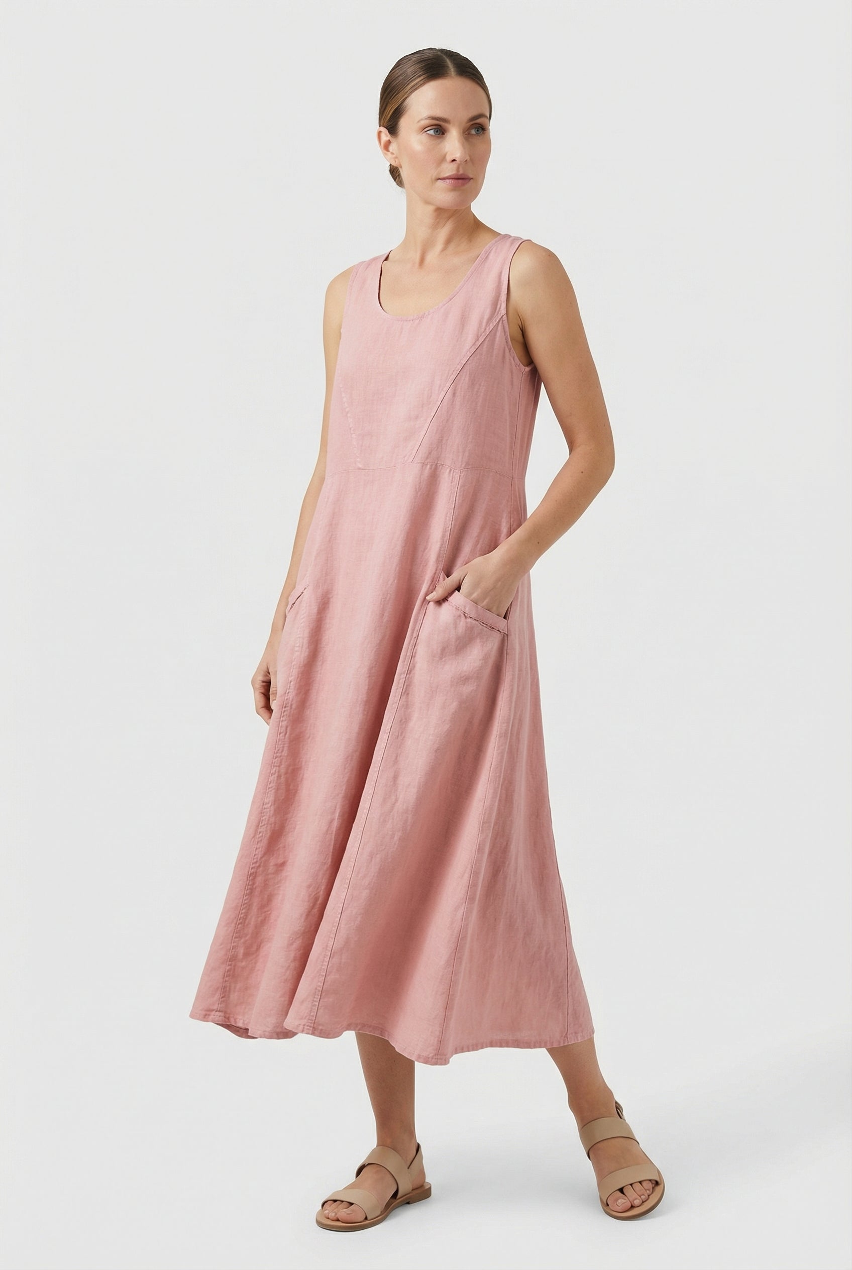 Vestido De Mujer Casual De Algodón Ligero Con Corte Fluido Ideal Para Verano 7