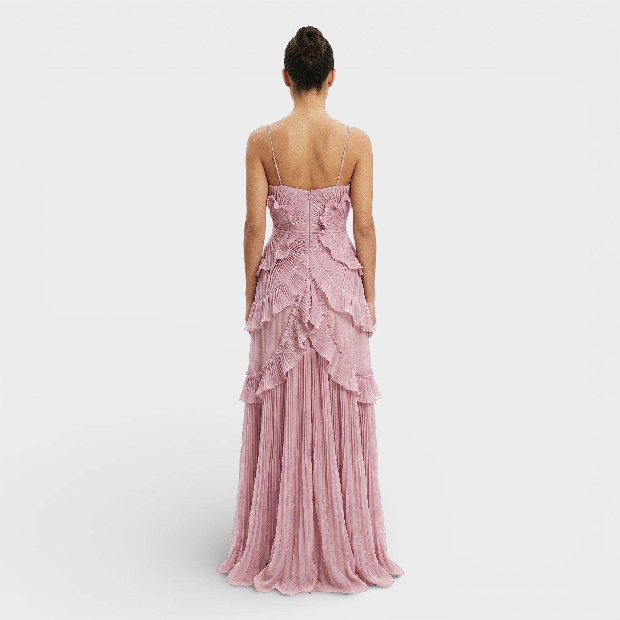 Vestido De Mujer Largo Plisado Fluido Con Cuello Halter Para Eventos Nocturnos 3