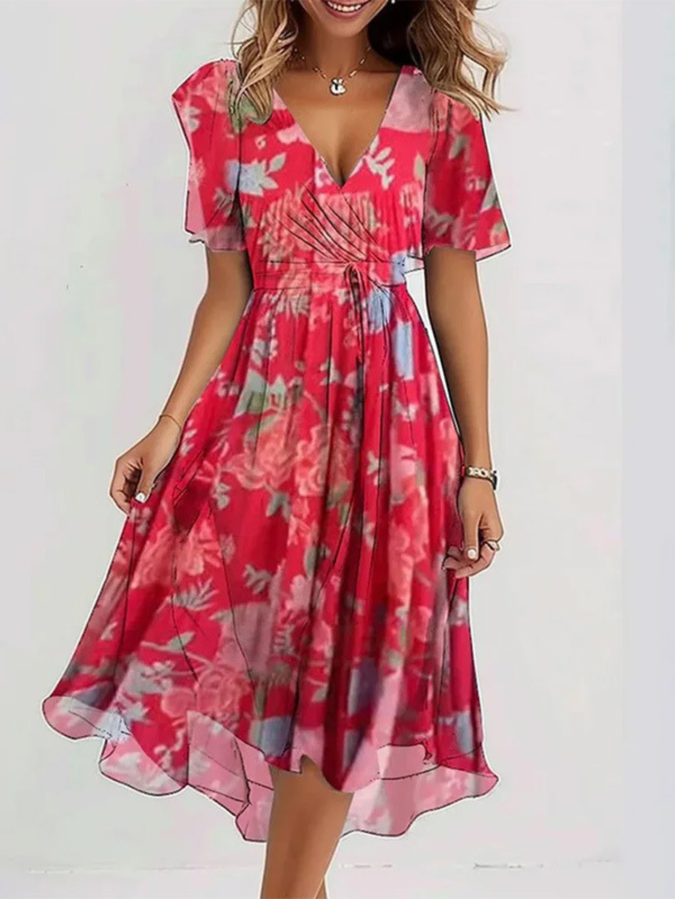 Vestido De Verano Mujer Boho-Chic Con Cubierta Para El Vientre Ajuste Relajado 1
