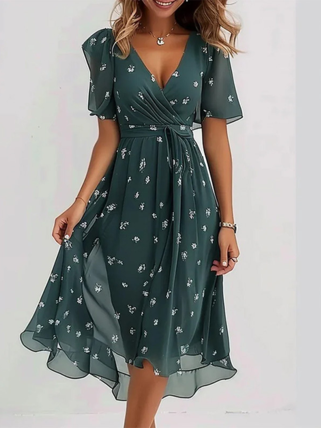 Vestido De Verano Mujer Boho-Chic Con Cubierta Para El Vientre Ajuste Relajado 2