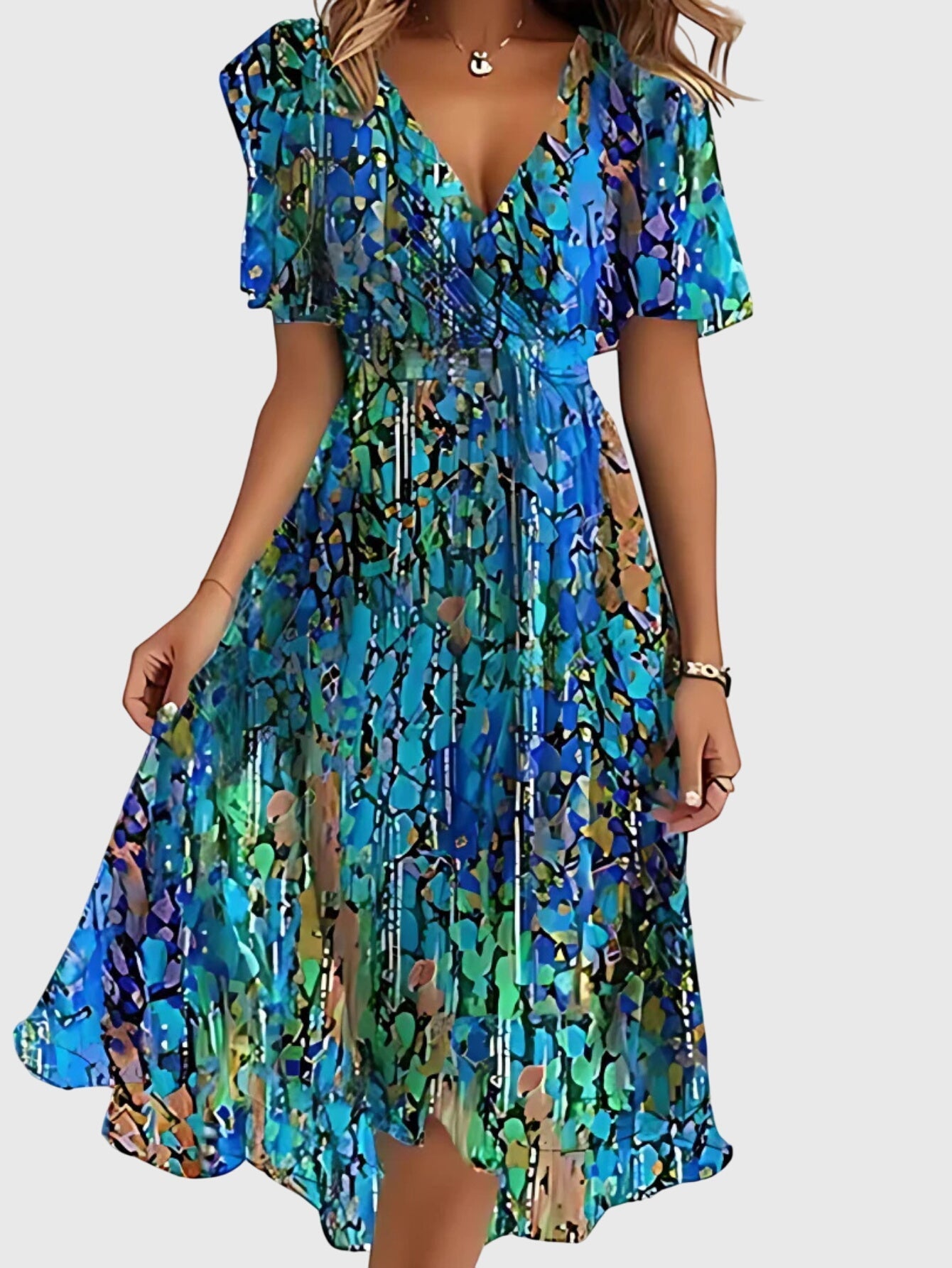 Vestido De Verano Mujer Boho-Chic Con Cubierta Para El Vientre Ajuste Relajado 4