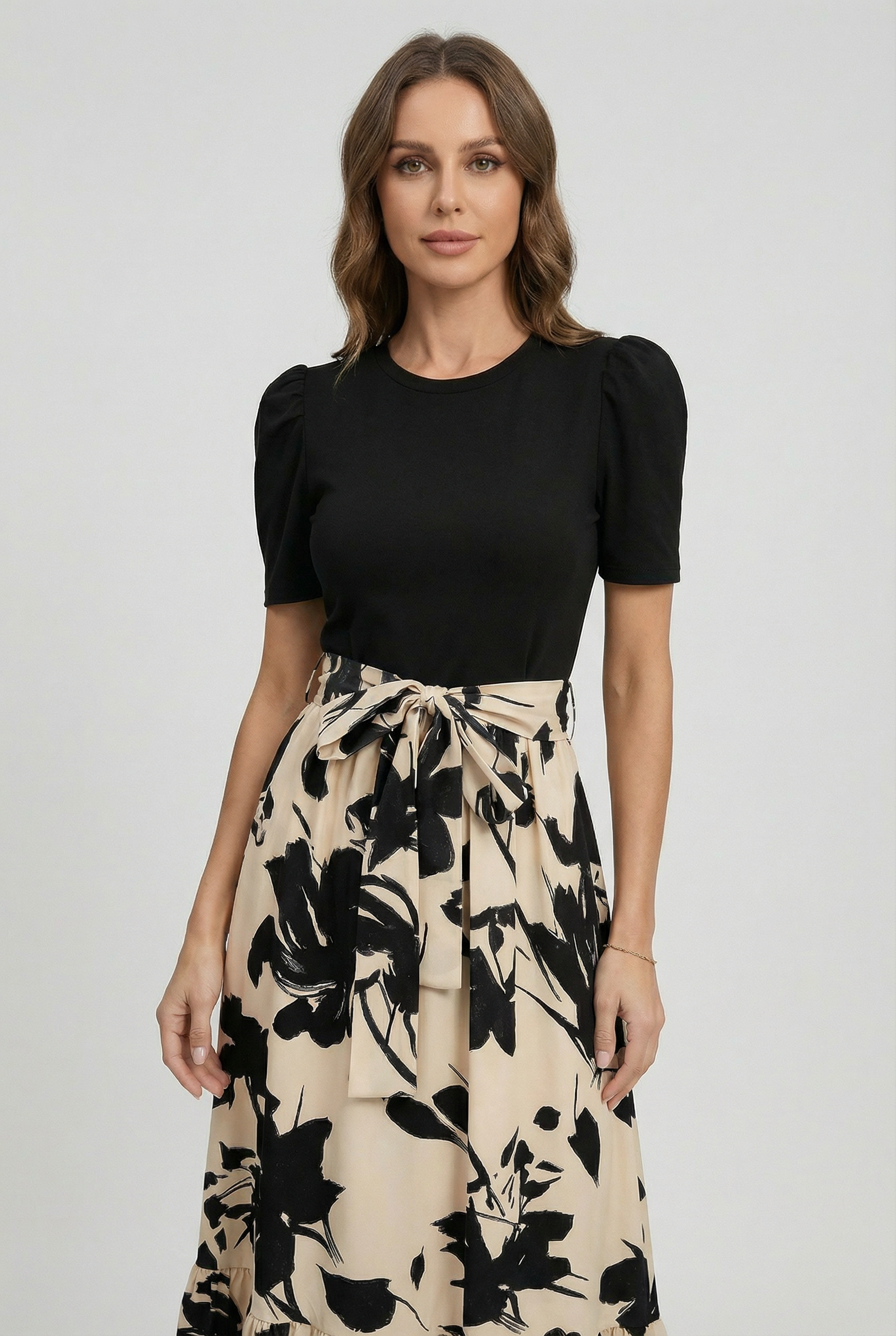 Vestido Largo Mujer Poliéster Estampado Floral Corte A Elegante Para Verano 1
