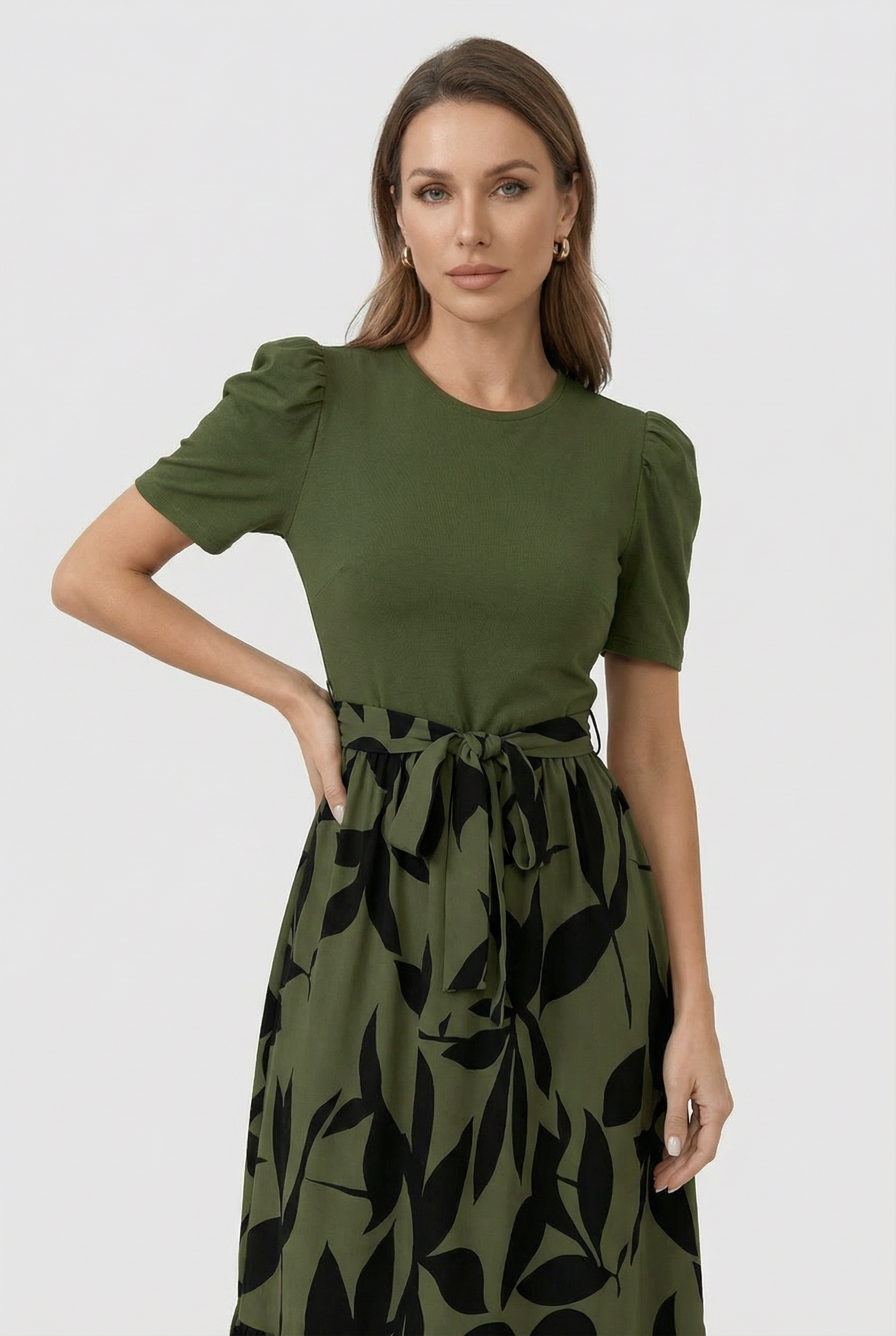 Vestido Largo Mujer Poliéster Estampado Floral Corte A Elegante Para Verano 4