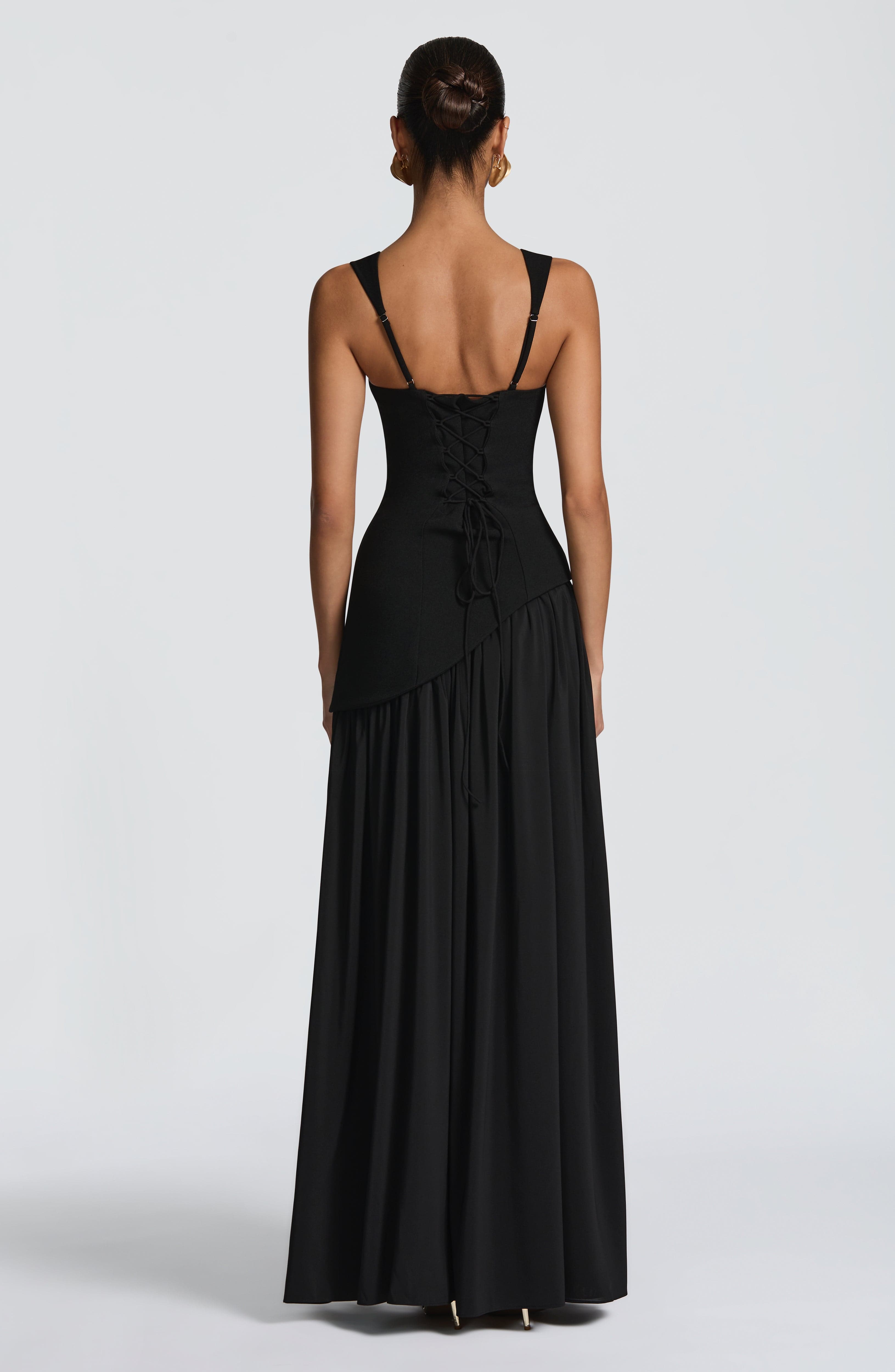 Vestido Largo Mujer Satén Elegante con Ajuste que Define la Figura para Ocasiones Formales 2
