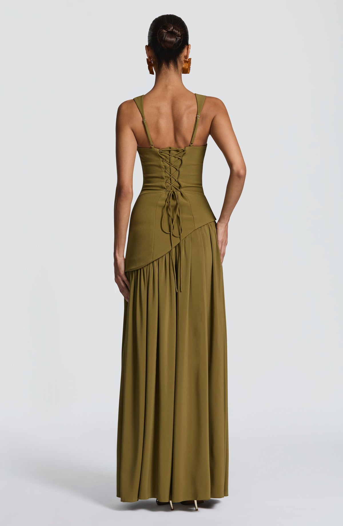 Vestido Largo Mujer Satén Elegante con Ajuste que Define la Figura para Ocasiones Formales 4