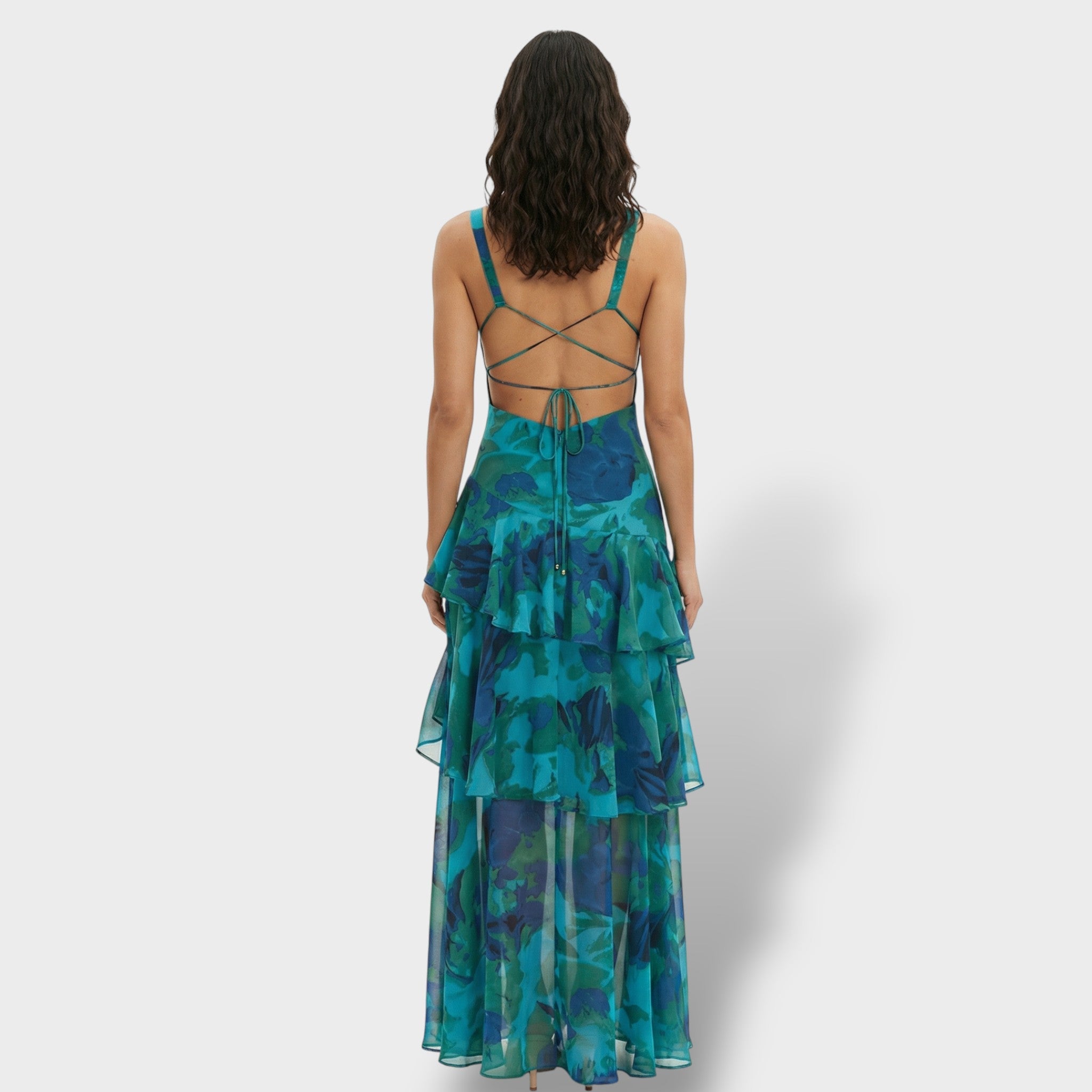 Vestido Largo Mujer Tejido Suave Escote en V Elegante para Fiesta 2