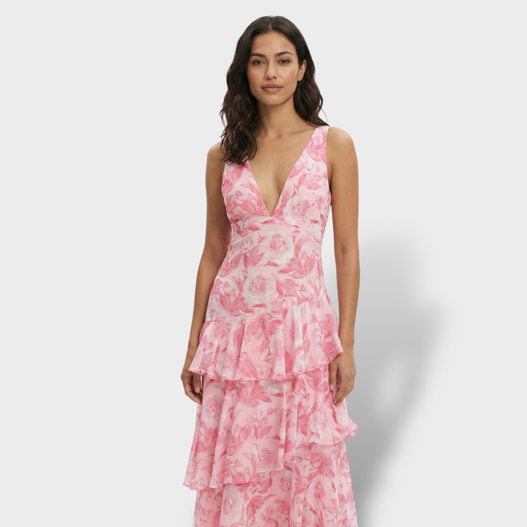Vestido Largo Mujer Tejido Suave Escote en V Elegante para Fiesta 6