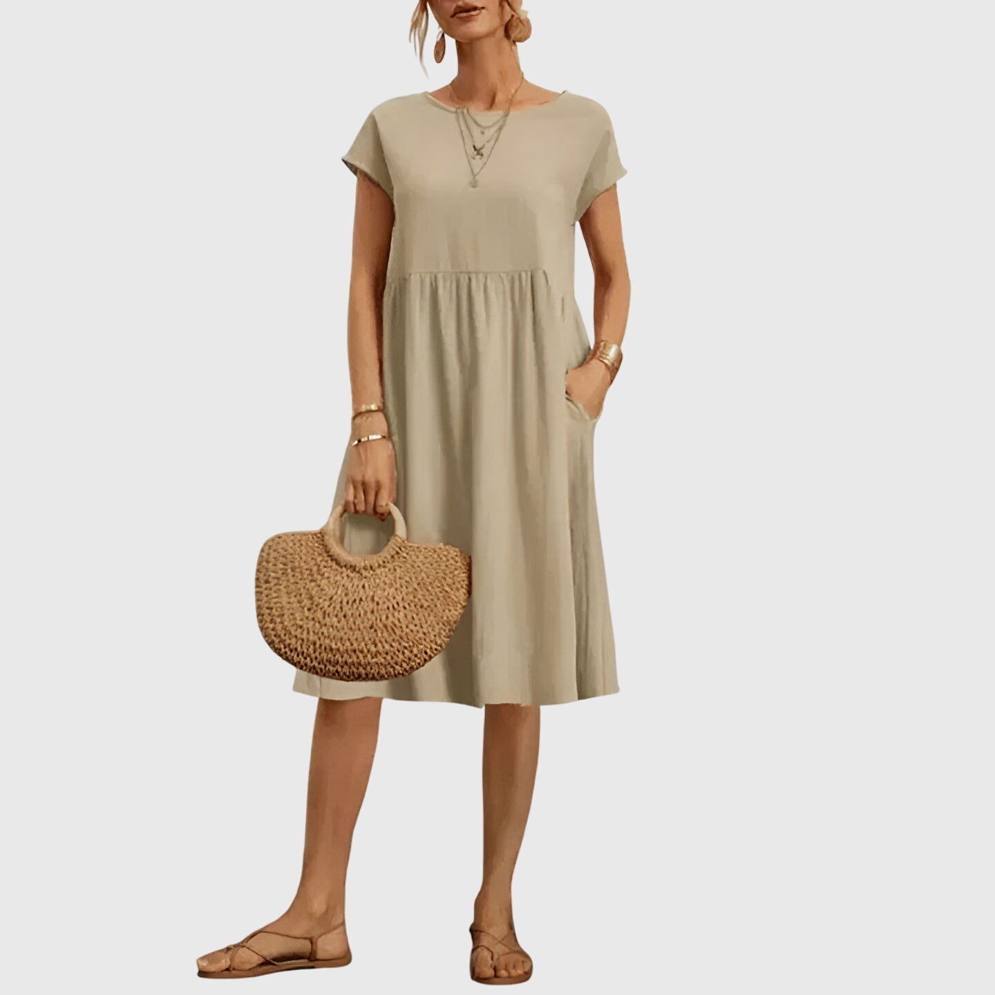 Vestido Mujer Elegante Tela Ligera Diseño Fluido Ideal Para Fiesta y Ocasiones Especiales 1