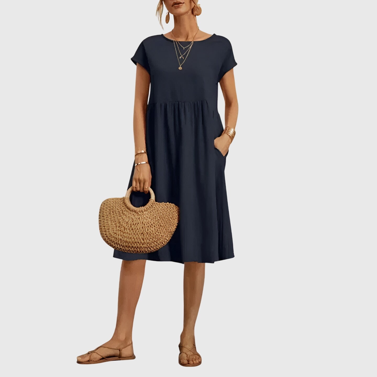 Vestido Mujer Elegante Tela Ligera Diseño Fluido Ideal Para Fiesta y Ocasiones Especiales 3