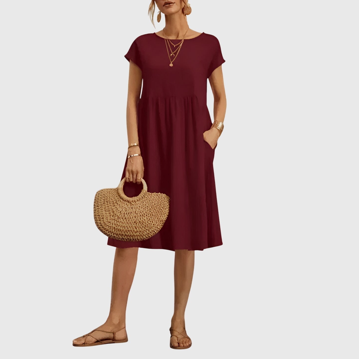 Vestido Mujer Elegante Tela Ligera Diseño Fluido Ideal Para Fiesta y Ocasiones Especiales 4