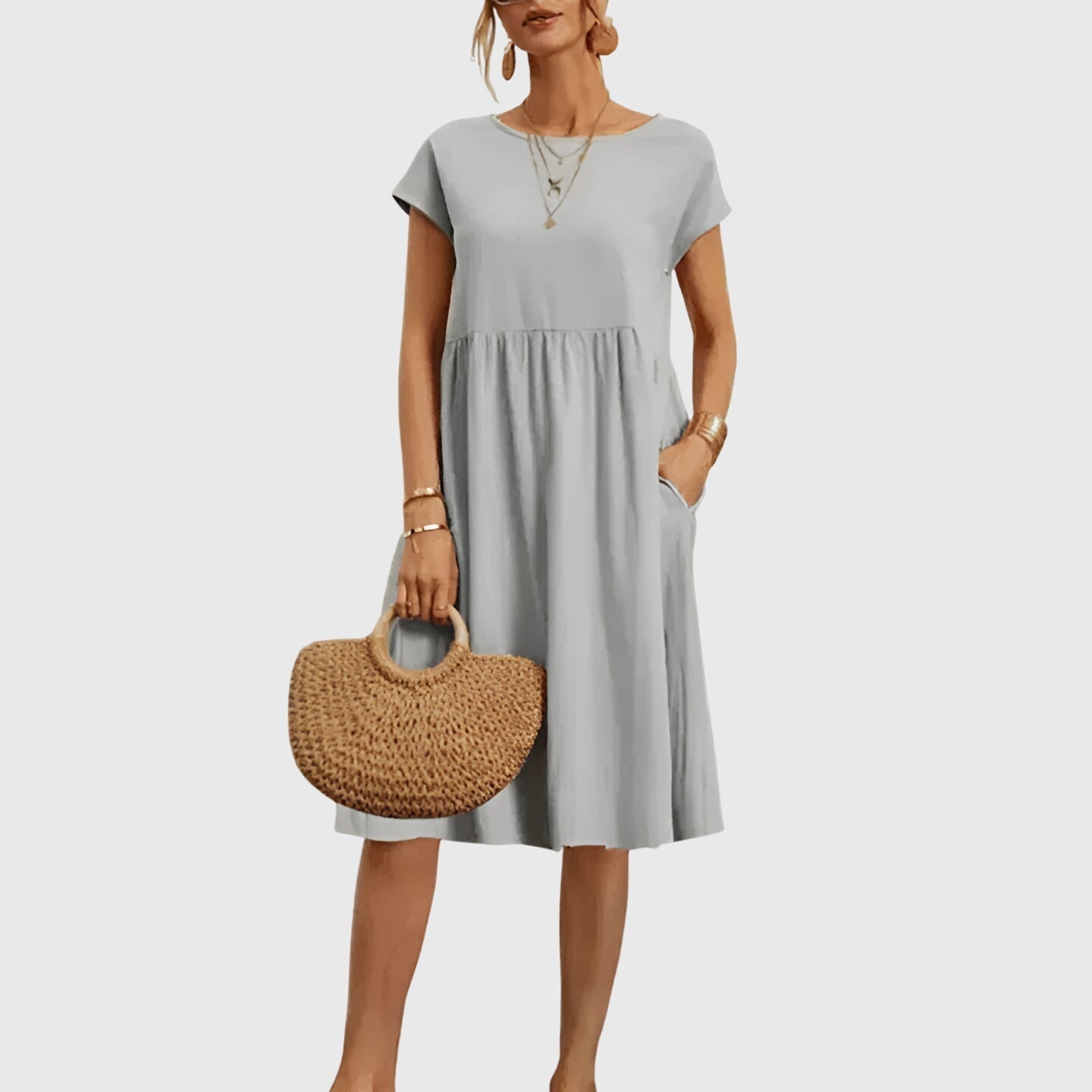 Vestido Mujer Elegante Tela Ligera Diseño Fluido Ideal Para Fiesta y Ocasiones Especiales 5