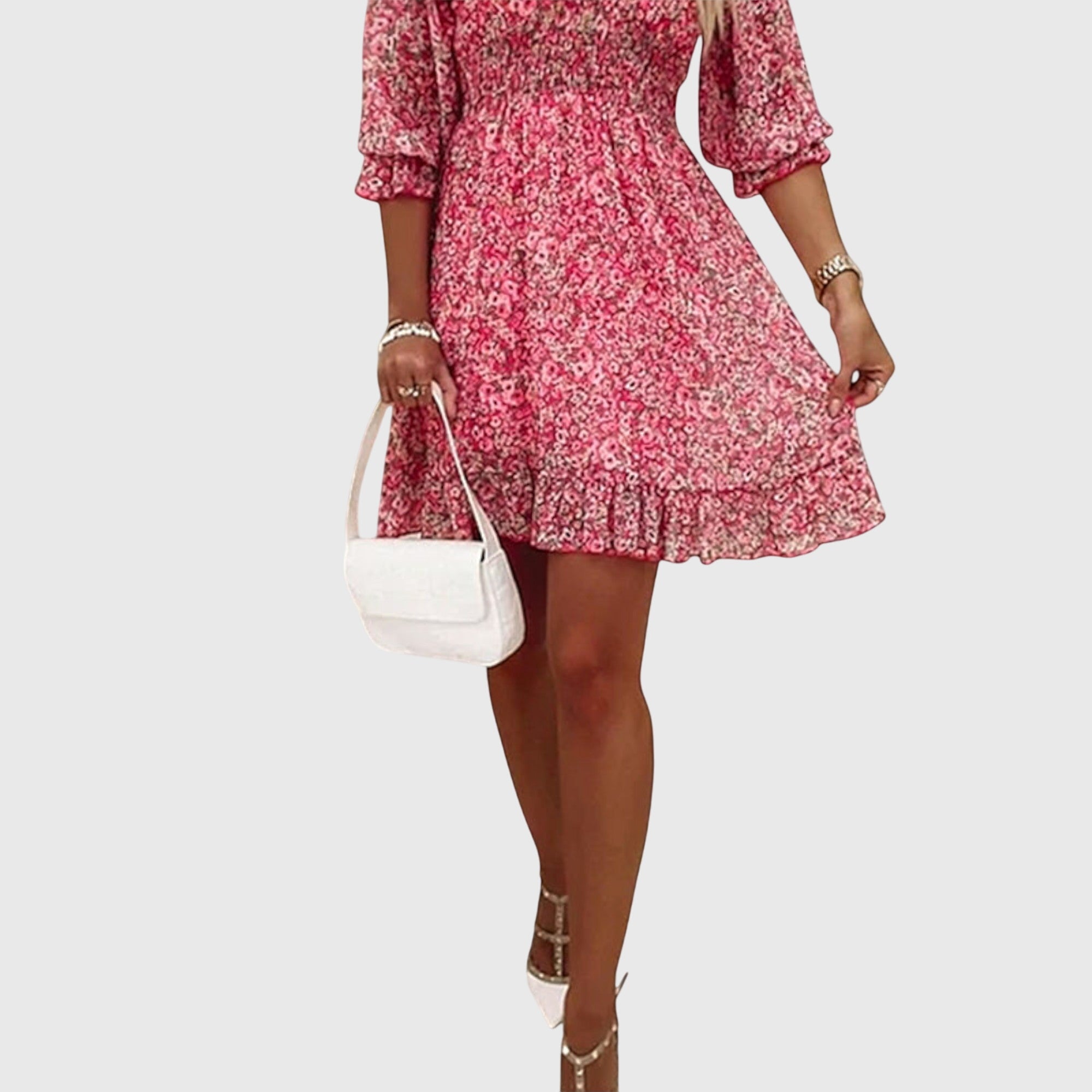 Vestido Mujer Floral Poliéster Con Mangas Abullonadas Casual Verano 7