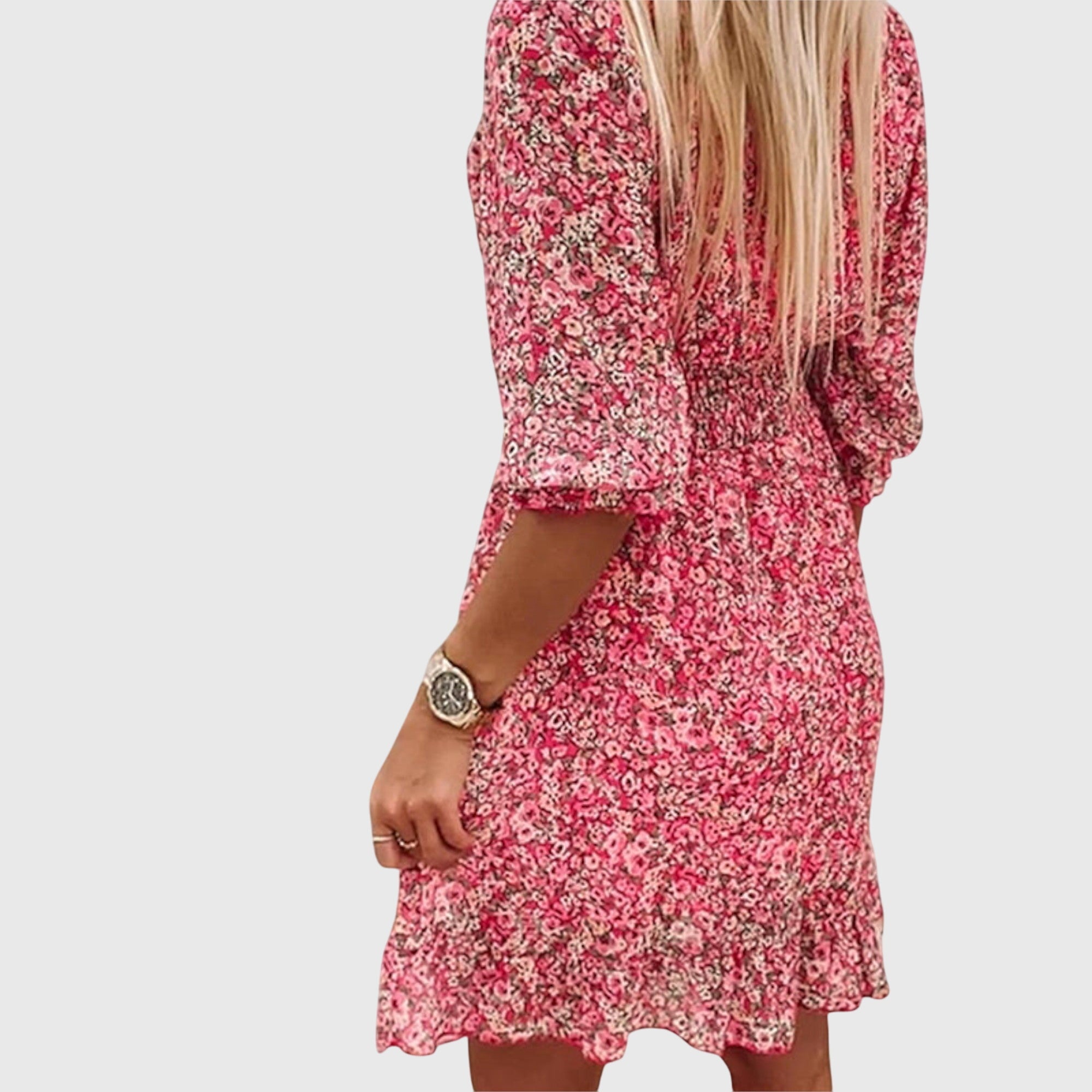 Vestido Mujer Floral Poliéster Con Mangas Abullonadas Casual Verano 8