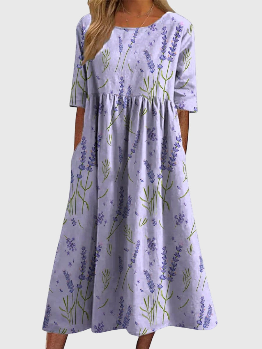Vestido Mujer Fluido con Bordado Elegante y Ajuste Relajado para Fiesta 2