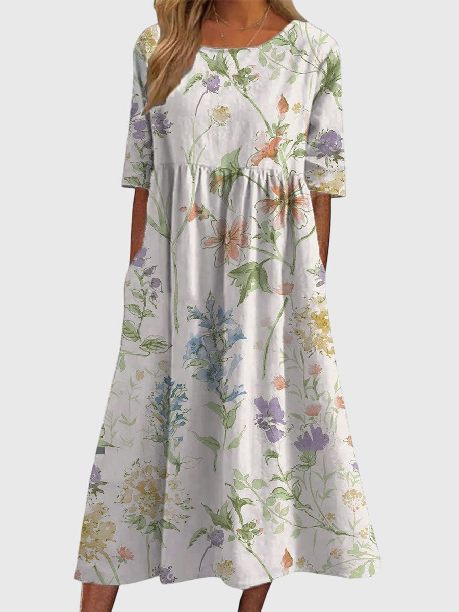 Vestido Mujer Fluido con Bordado Elegante y Ajuste Relajado para Fiesta 3
