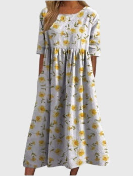 Vestido Mujer Fluido con Bordado Elegante y Ajuste Relajado para Fiesta o Boda 6