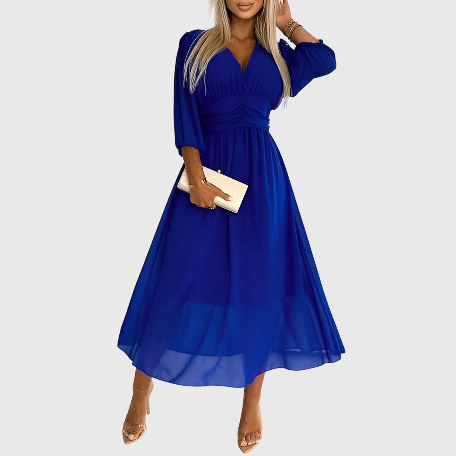 Vestido Mujer Gasa Elegante Sin Mangas para Fiesta y Eventos Formales 0