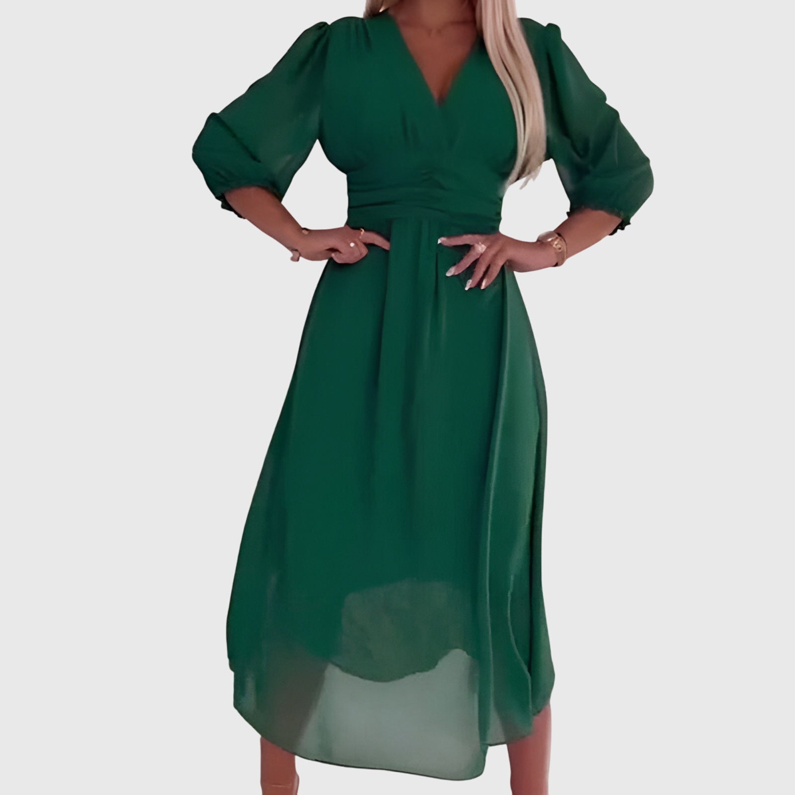 Vestido Mujer Gasa Elegante Sin Mangas para Fiesta y Eventos Formales 2