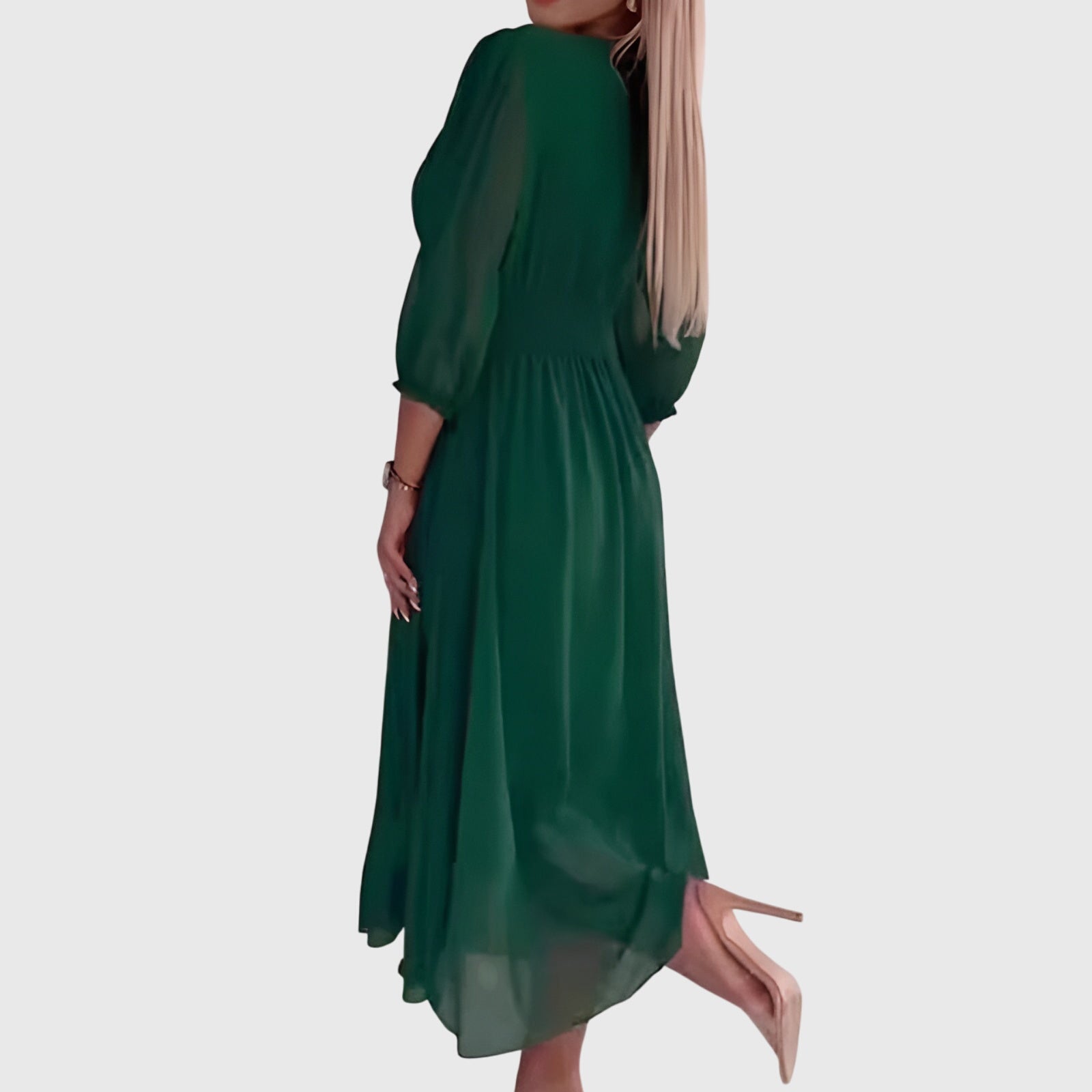 Vestido Mujer Gasa Elegante Sin Mangas para Fiesta y Eventos Formales 3