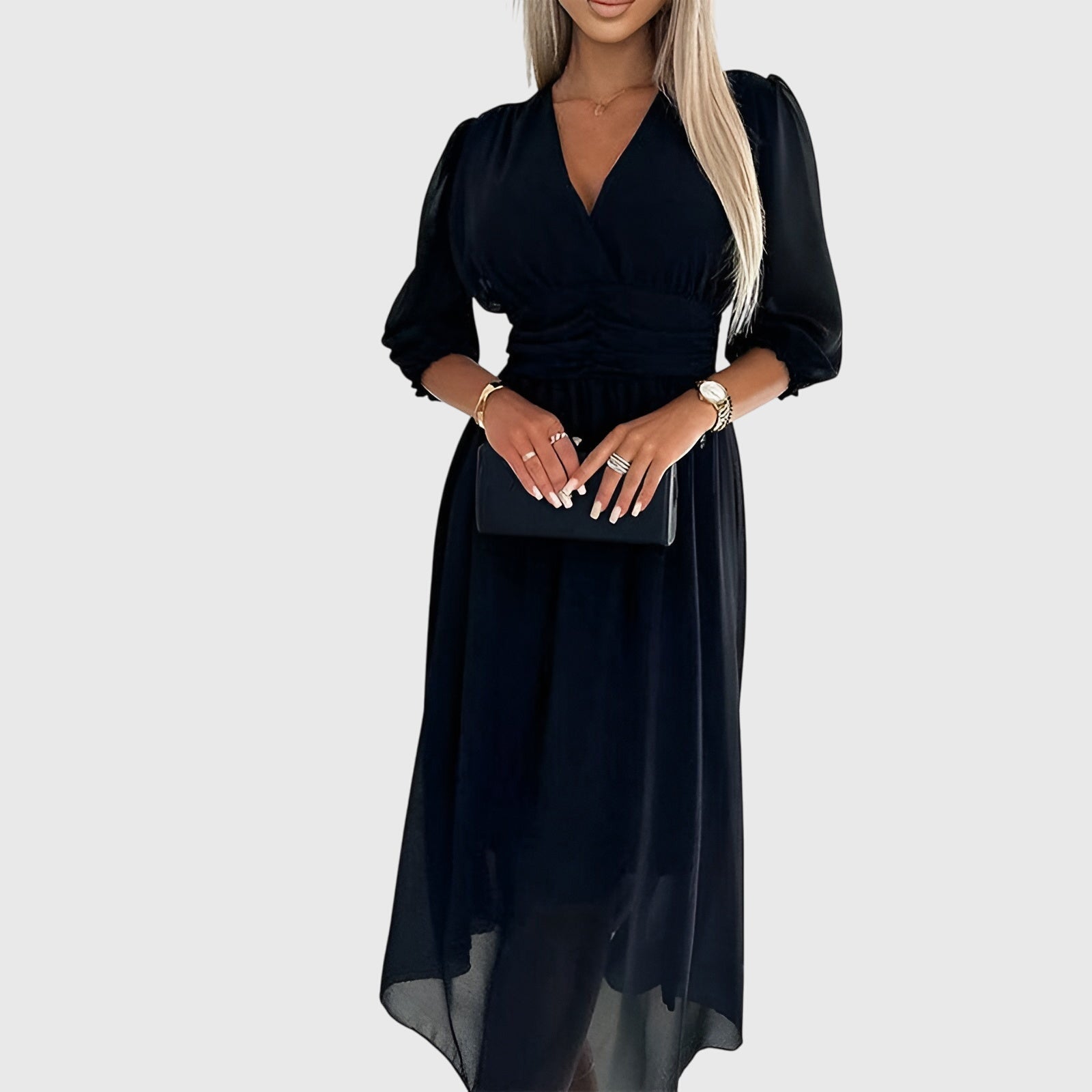 Vestido Mujer Gasa Elegante Sin Mangas para Fiesta y Eventos Formales 5