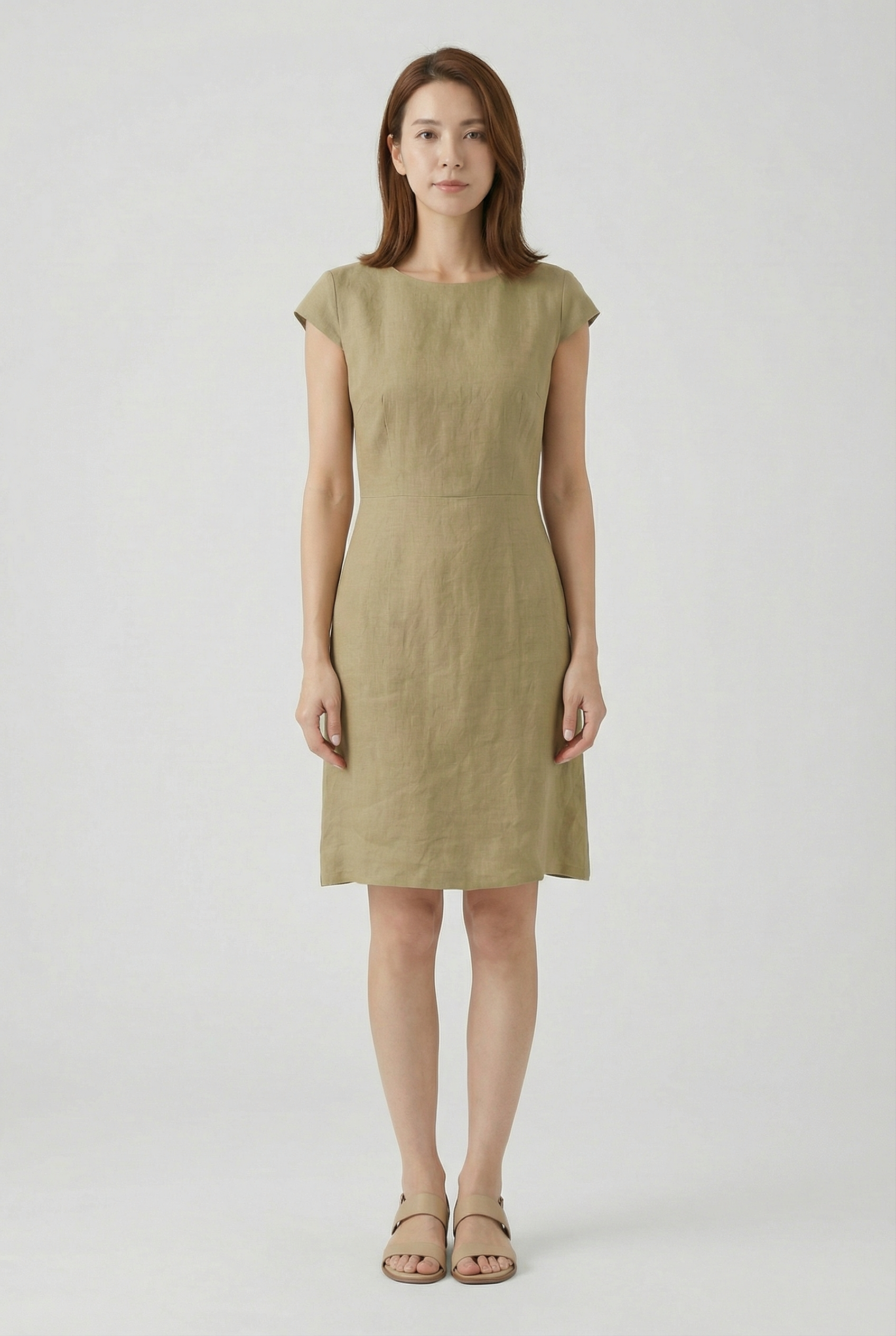 Vestido de Mujer Elegante de Tejido Ligero con Mangas Delicadas y Silueta Femenina 8