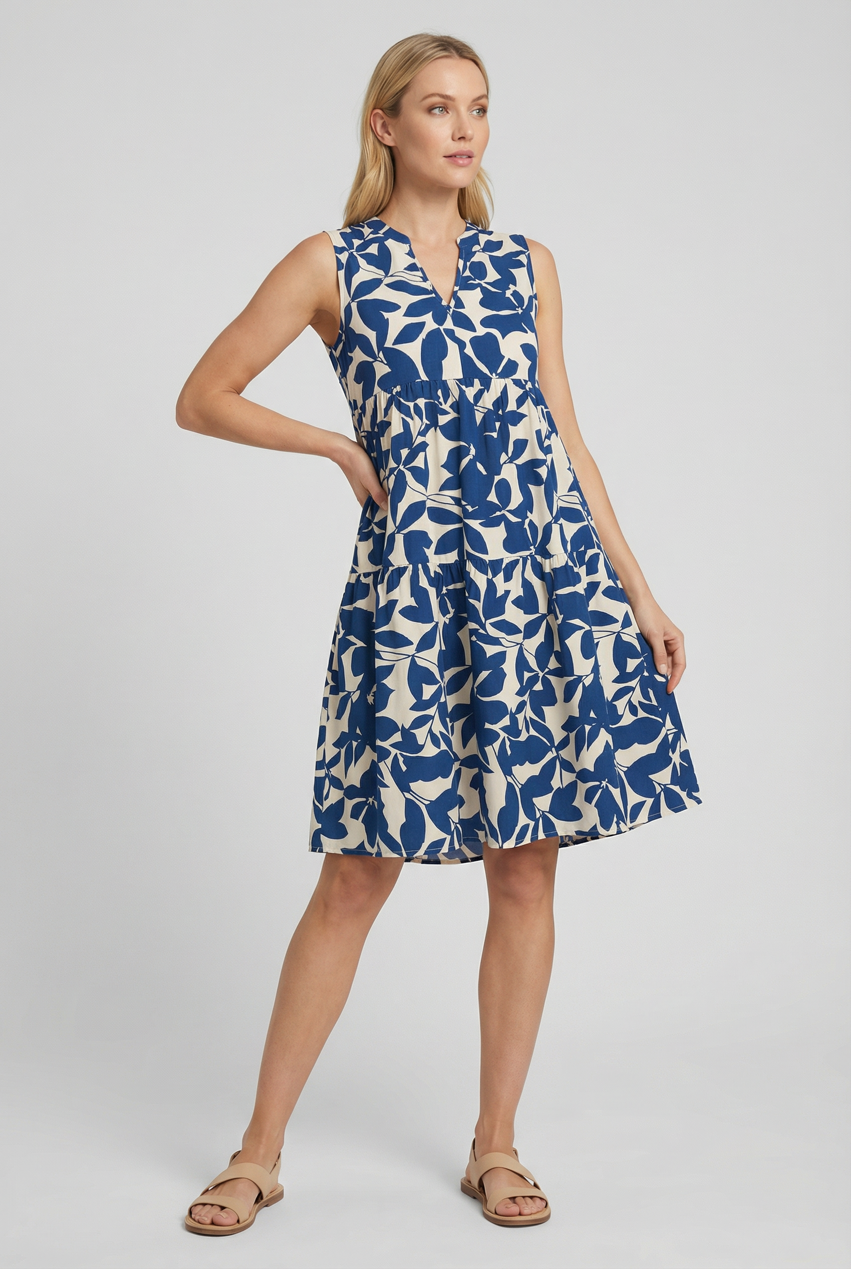 Vestido de Mujer Floral Ligero Corte A para Verano con Tejido Transpirable 3