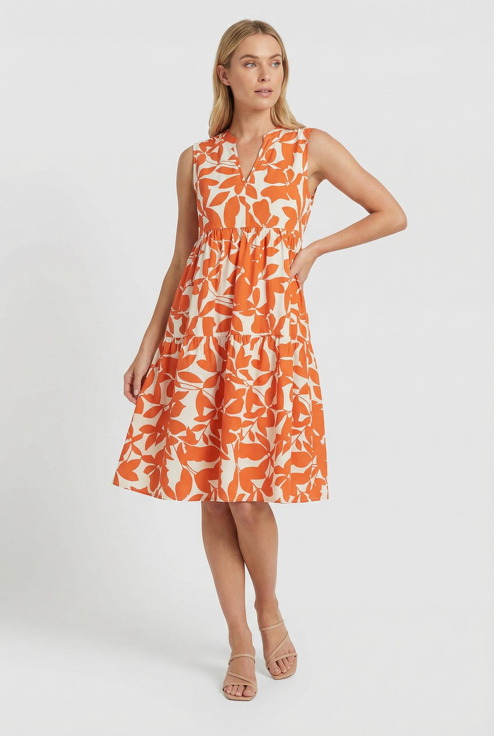 Vestido de Mujer Floral Ligero Corte A para Verano con Tejido Transpirable 7