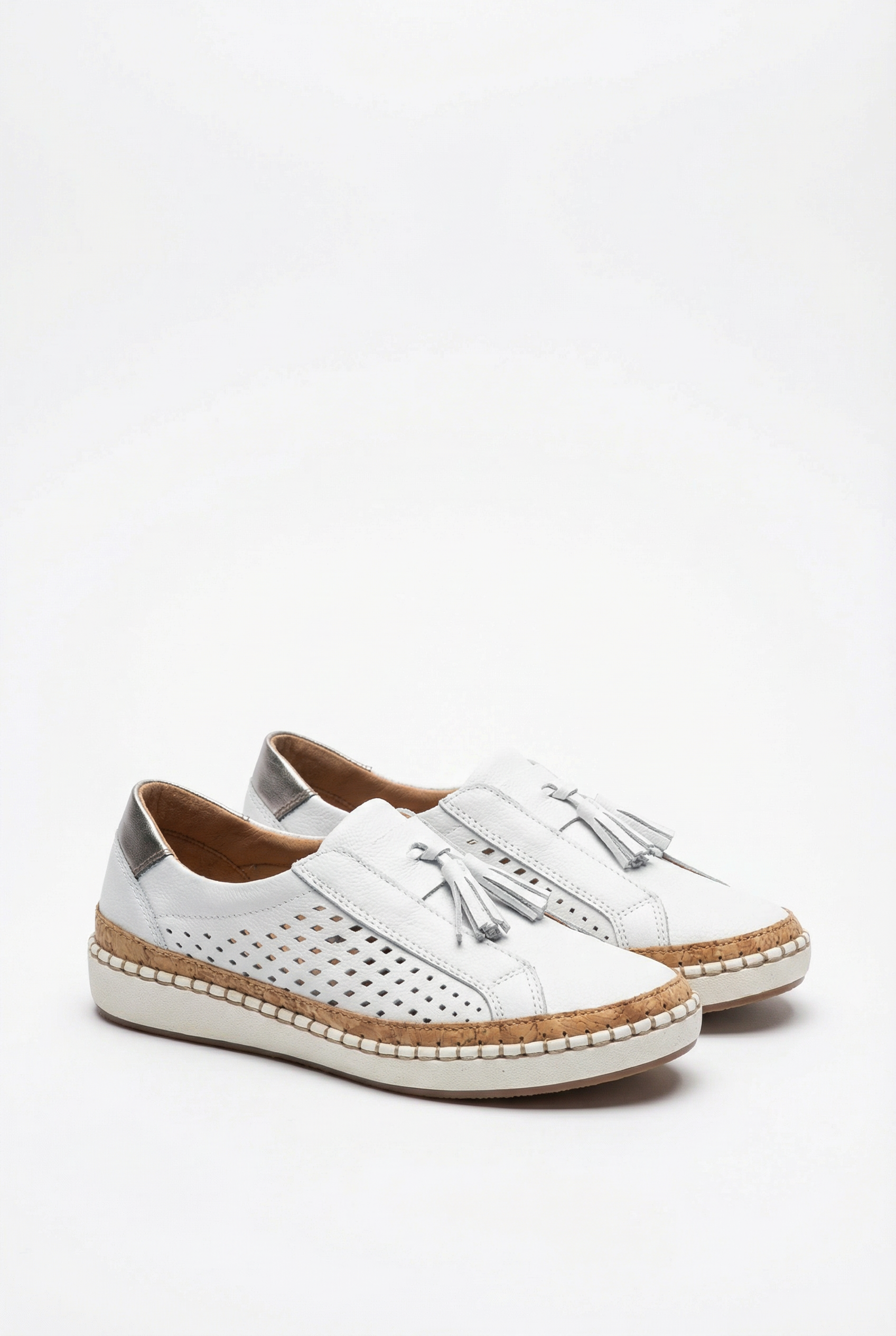 Zapatos Mujer Slip-On Cuero Vegano Perforado Casual Con Suela de Goma 6