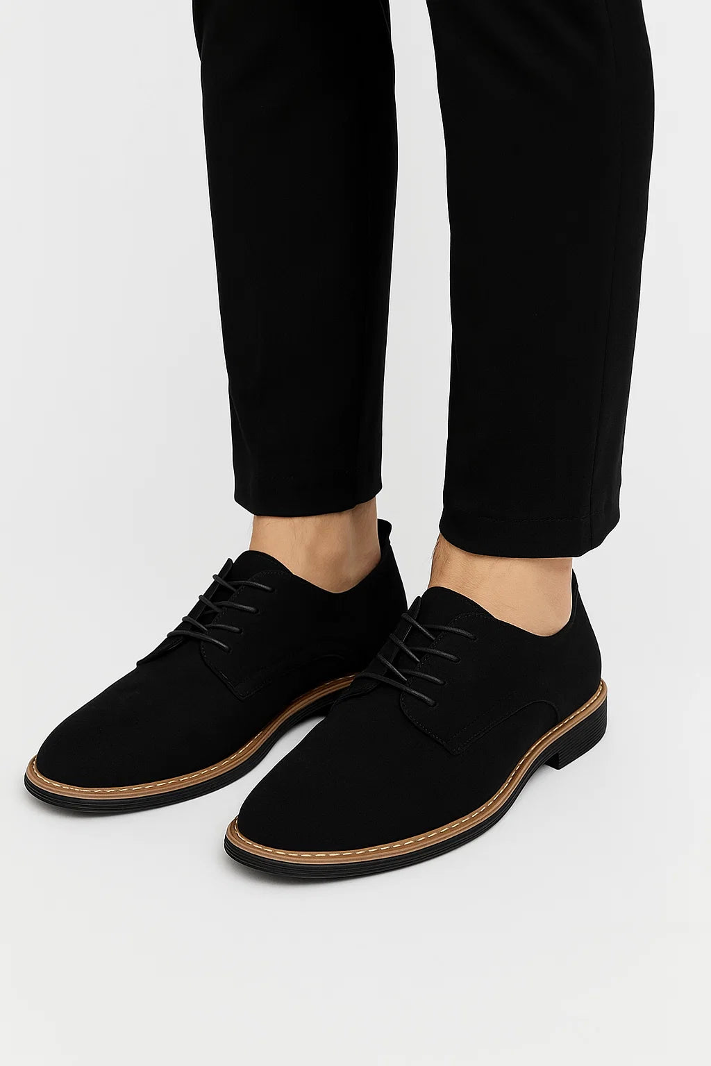 Zapatos Oxford Hombre Piel Ante Con Cordones Elegantes Para Negocios y Ocasiones Informales 0