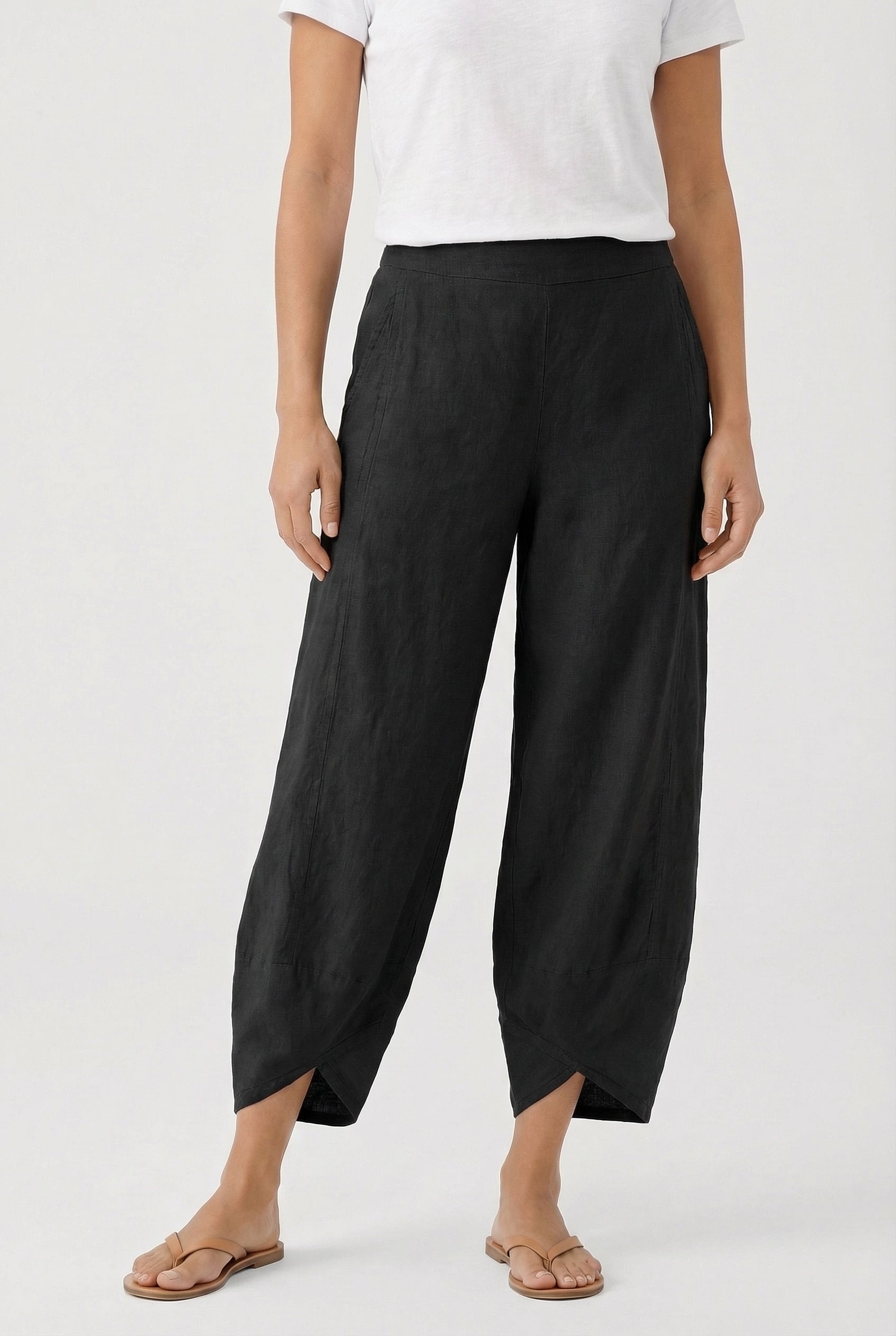 Mujer Pantalón Culotte Asimétrico Holgado Casual con Cintura Pull-On