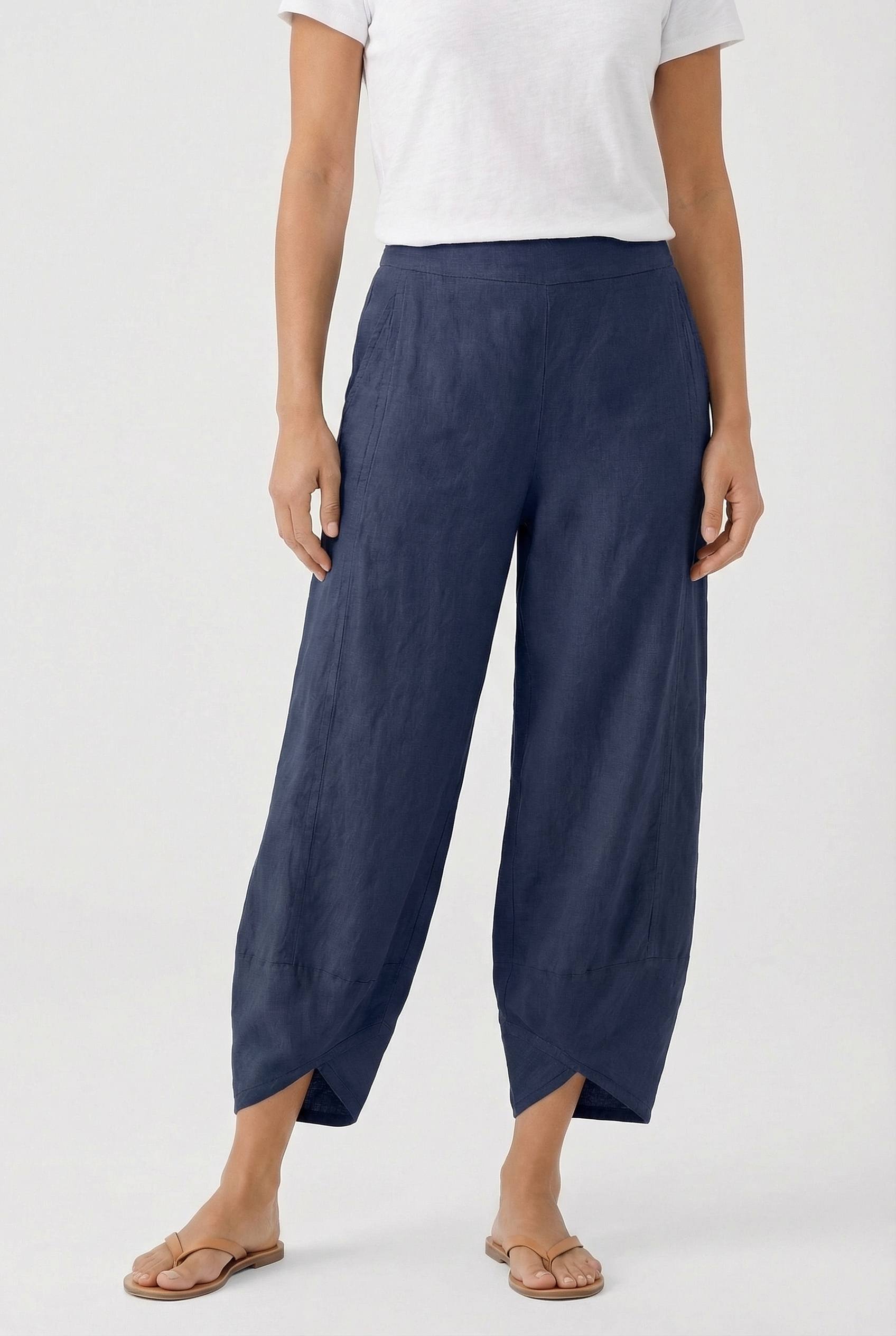 Mujer Pantalón Culotte Asimétrico Holgado Casual con Cintura Pull-On